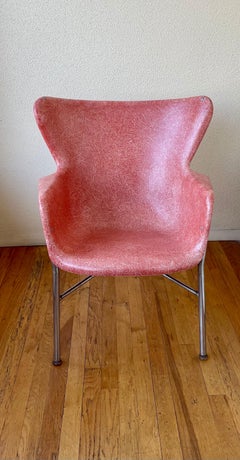 Rare Armchair Designed by Lawrence Peabody in Fiberglass & Chrome