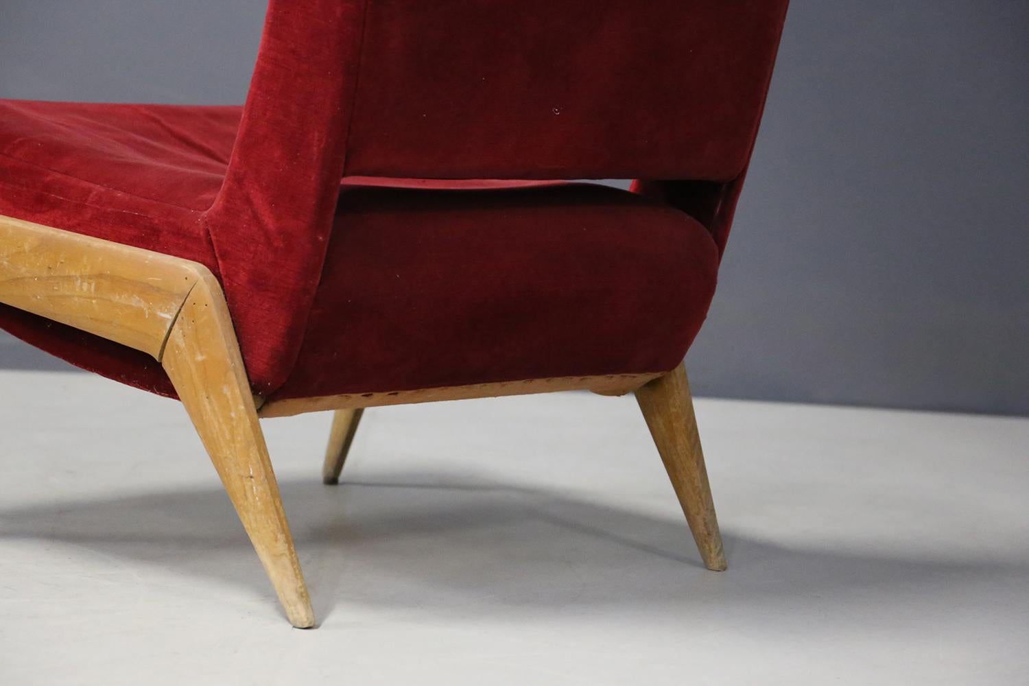 Mid-Century Modern Rare Armchair Gianfranco Frattini, 1950s