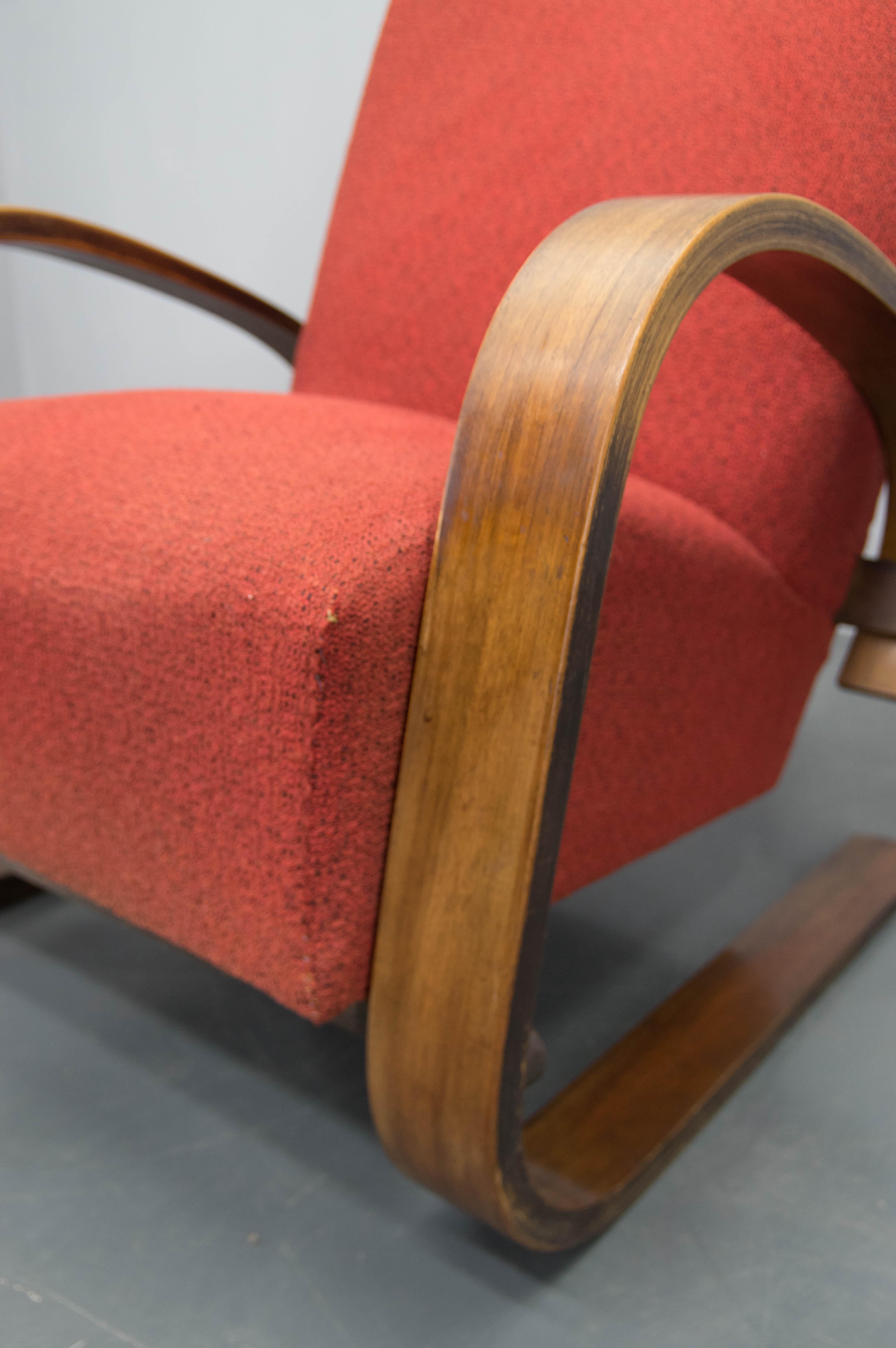Rare Armchair in Alvar Alto Style by Navratil, 1930s, Labeled For Sale 5