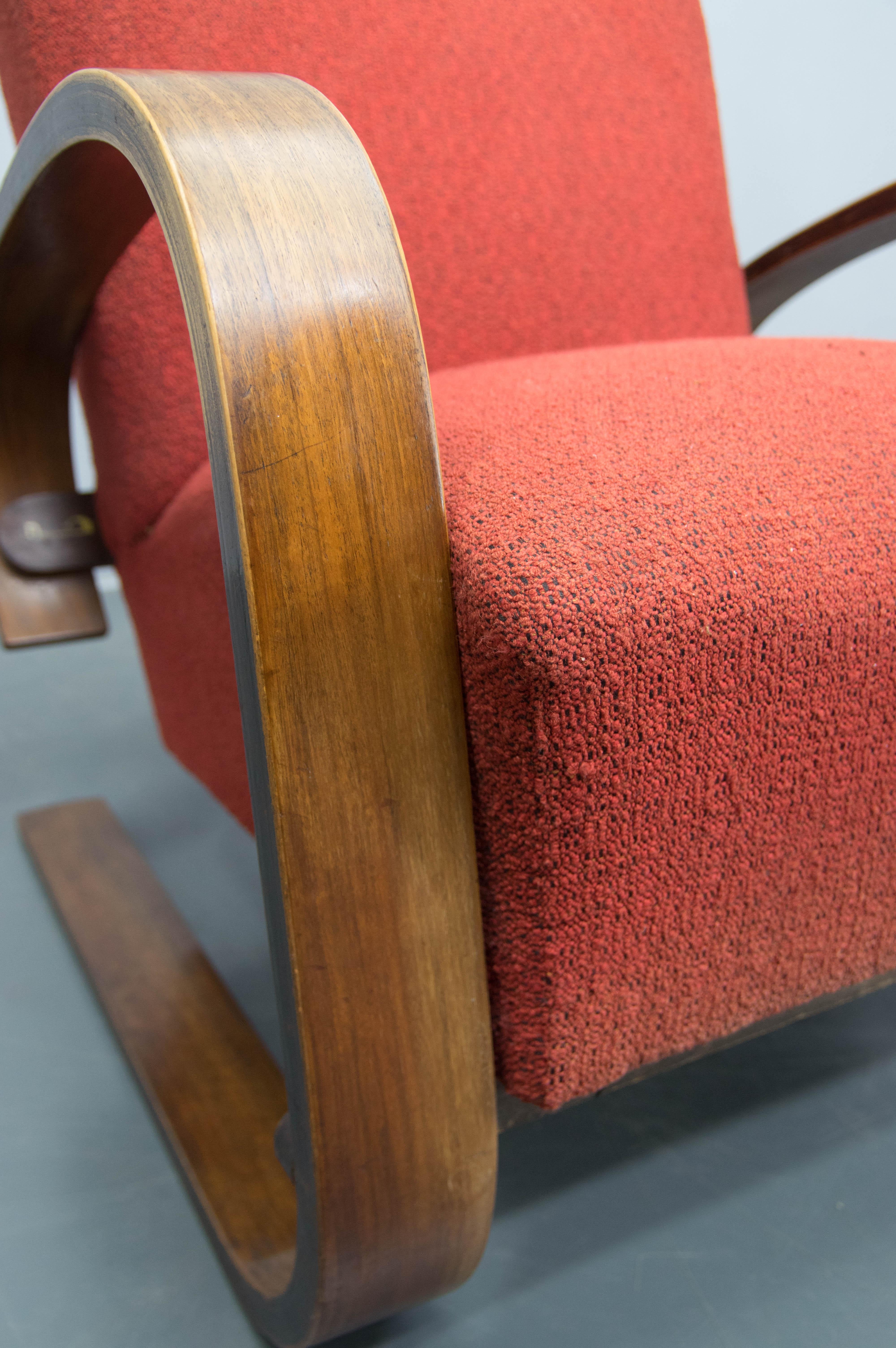 Rare Armchair in Alvar Alto Style by Navratil, 1930s, Labeled For Sale 6