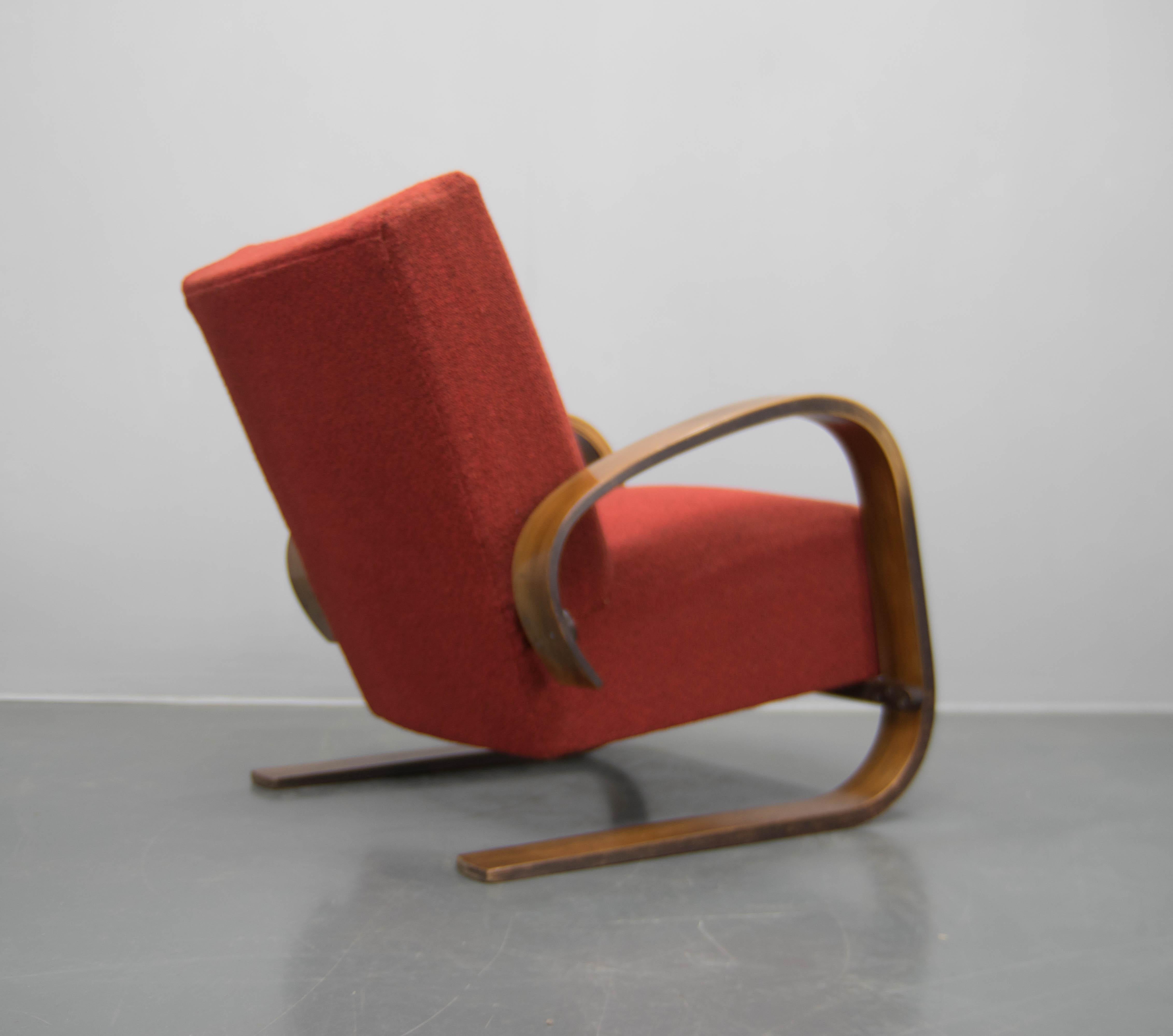 Rare Armchair in Alvar Alto Style by Navratil, 1930s, Labeled For Sale 1