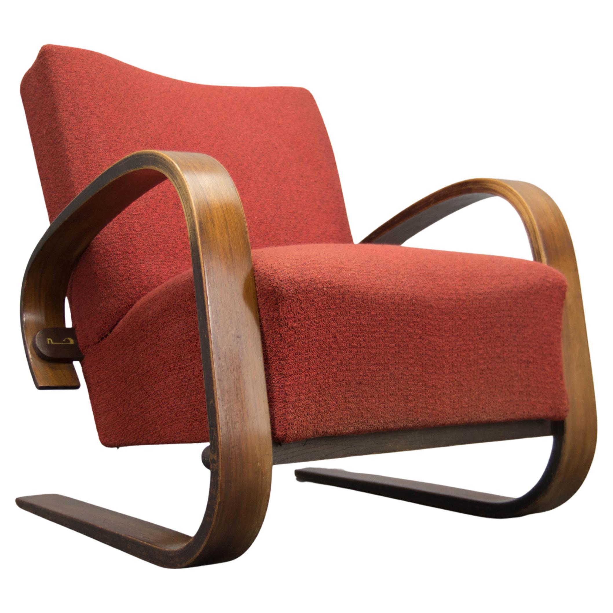 Rare Armchair in Alvar Alto Style by Navratil, 1930s, Labeled For Sale