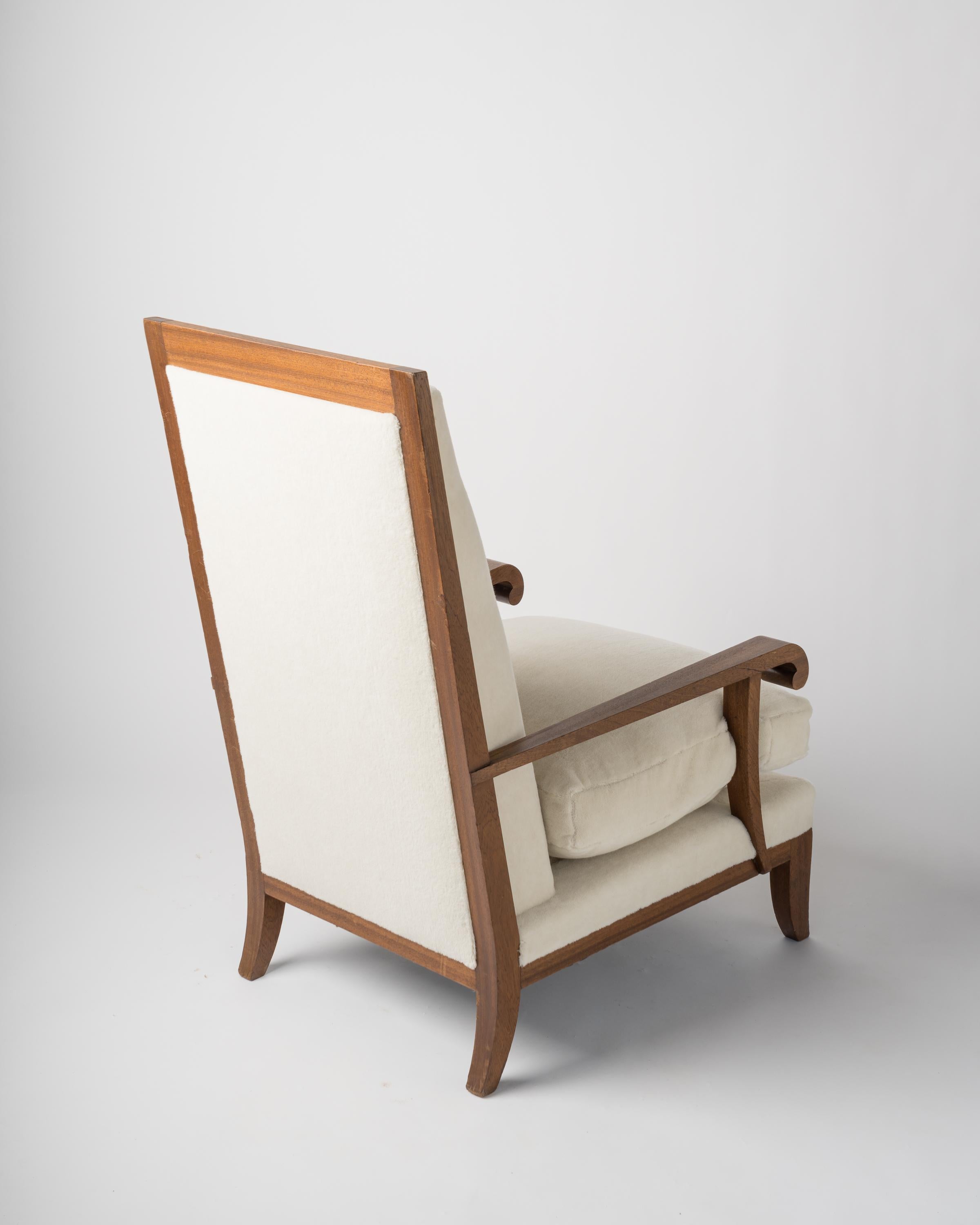 French Rare Armchair in the Style of André Arbus, France 1940's