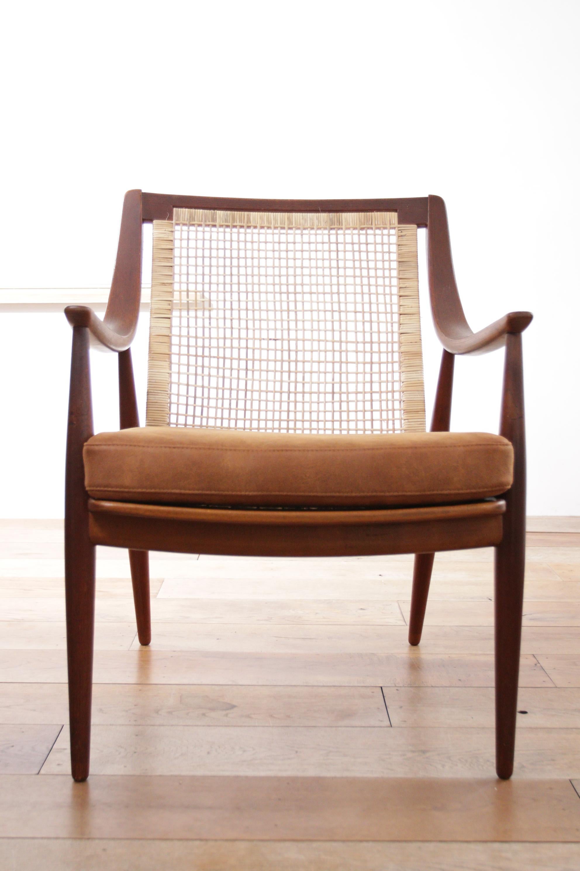 Rattan Rare Armchair Mod. 147 Peter Hvidt & Orla Molgaard-Nielsen for France & Son