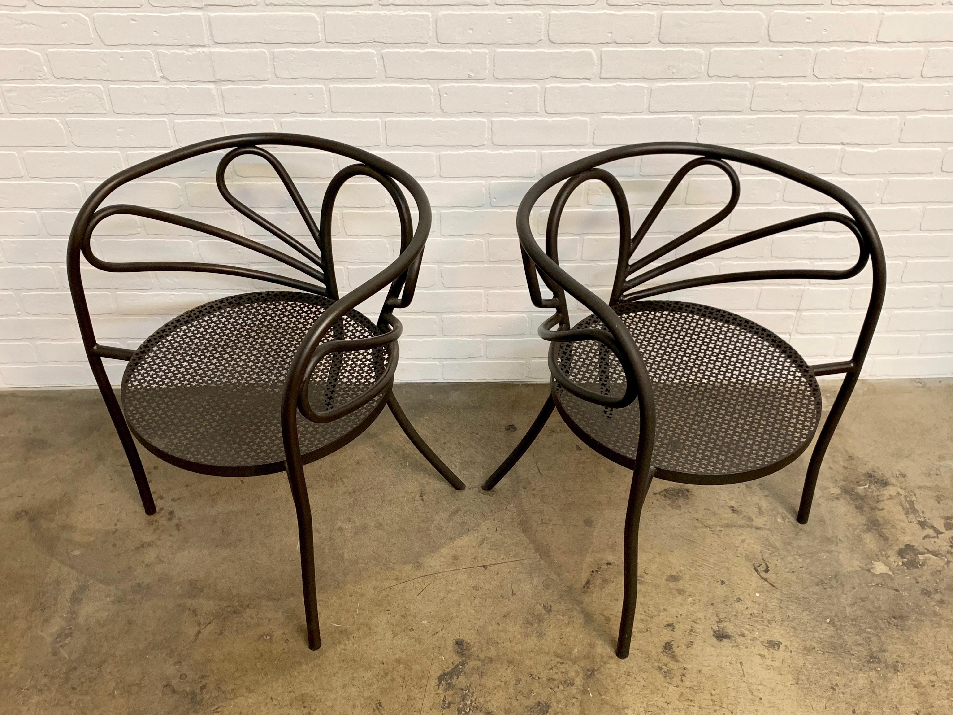 Steel Rare Armchairs by Walter Coons for Clark & Burchfield For Sale