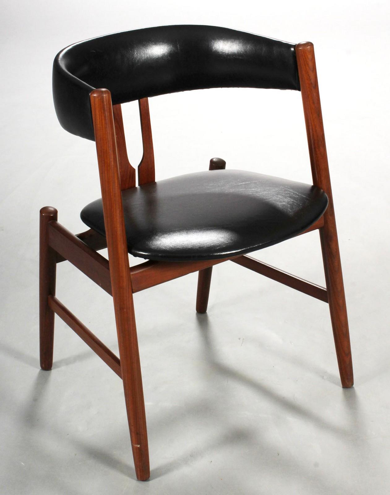 Extremaly rare Arne Hovmand-Olsen armchair with solid teak frame, seat and headpiece upholstered. Designed in the early 1970s. Marked. Under seat Arne Hovmand-Olsen. Perfect original condition.