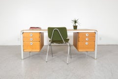 Arne Jacobsen DJOB Writing Desk in Beech Wood & Aluminum, Mid-Century