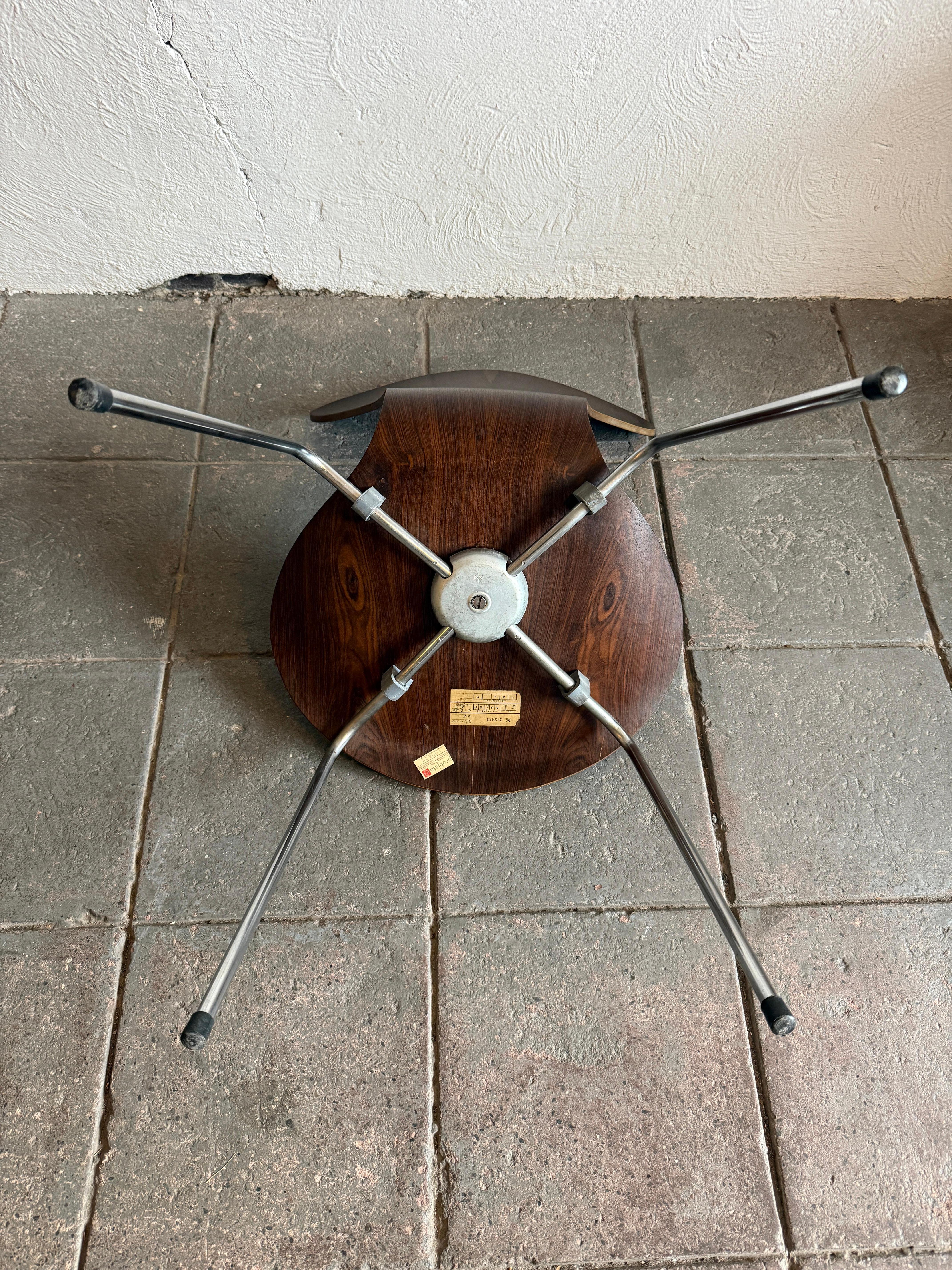 Acciaio Rara sedia da pranzo in palissandro Arne Jacobsen Serie 7 modello No. 3107 in vendita