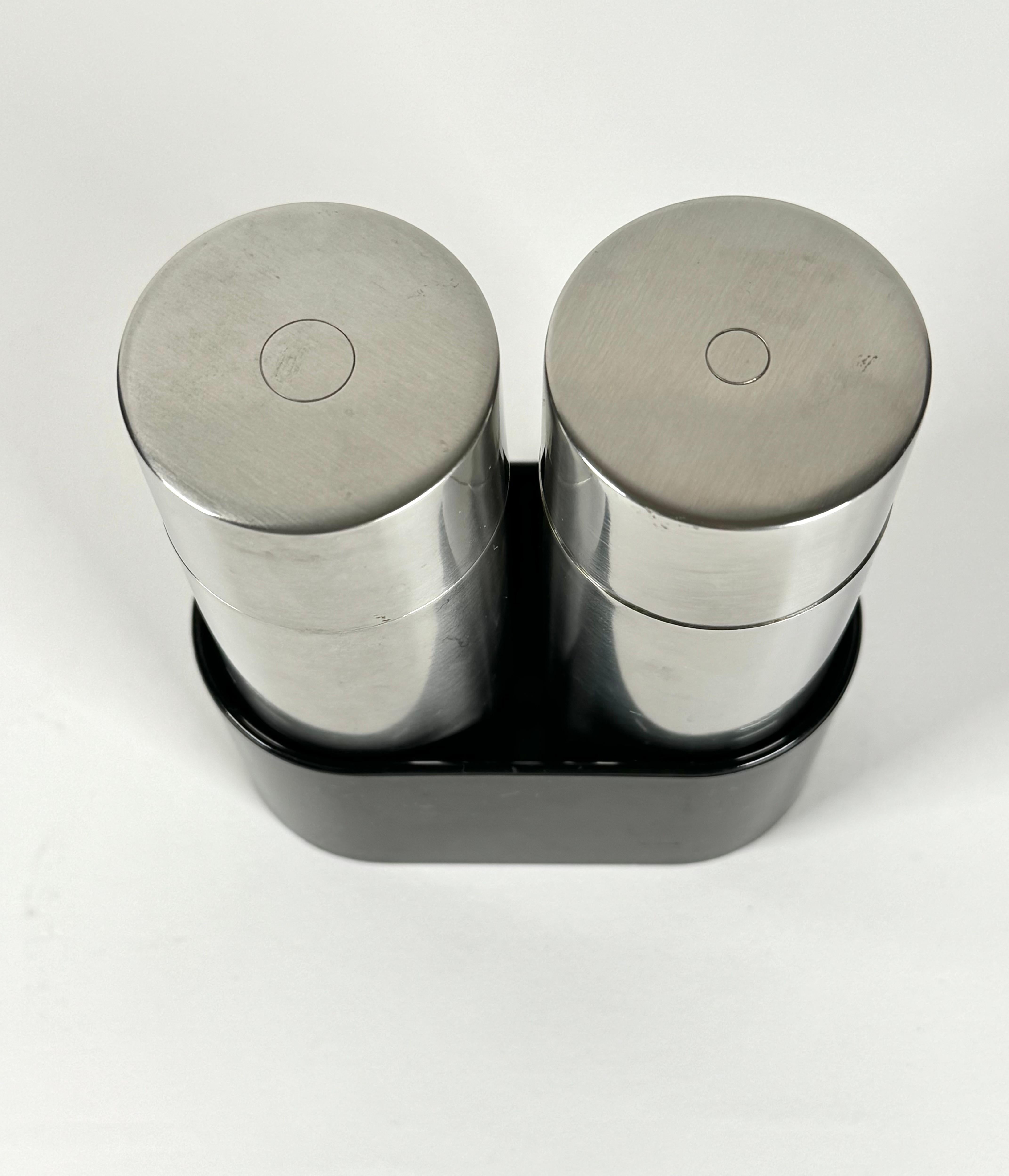 Machine-Made Rare Peter Holmblad for Stelton of Denmark  Cylindra Line Oil & Vinegar Cruets