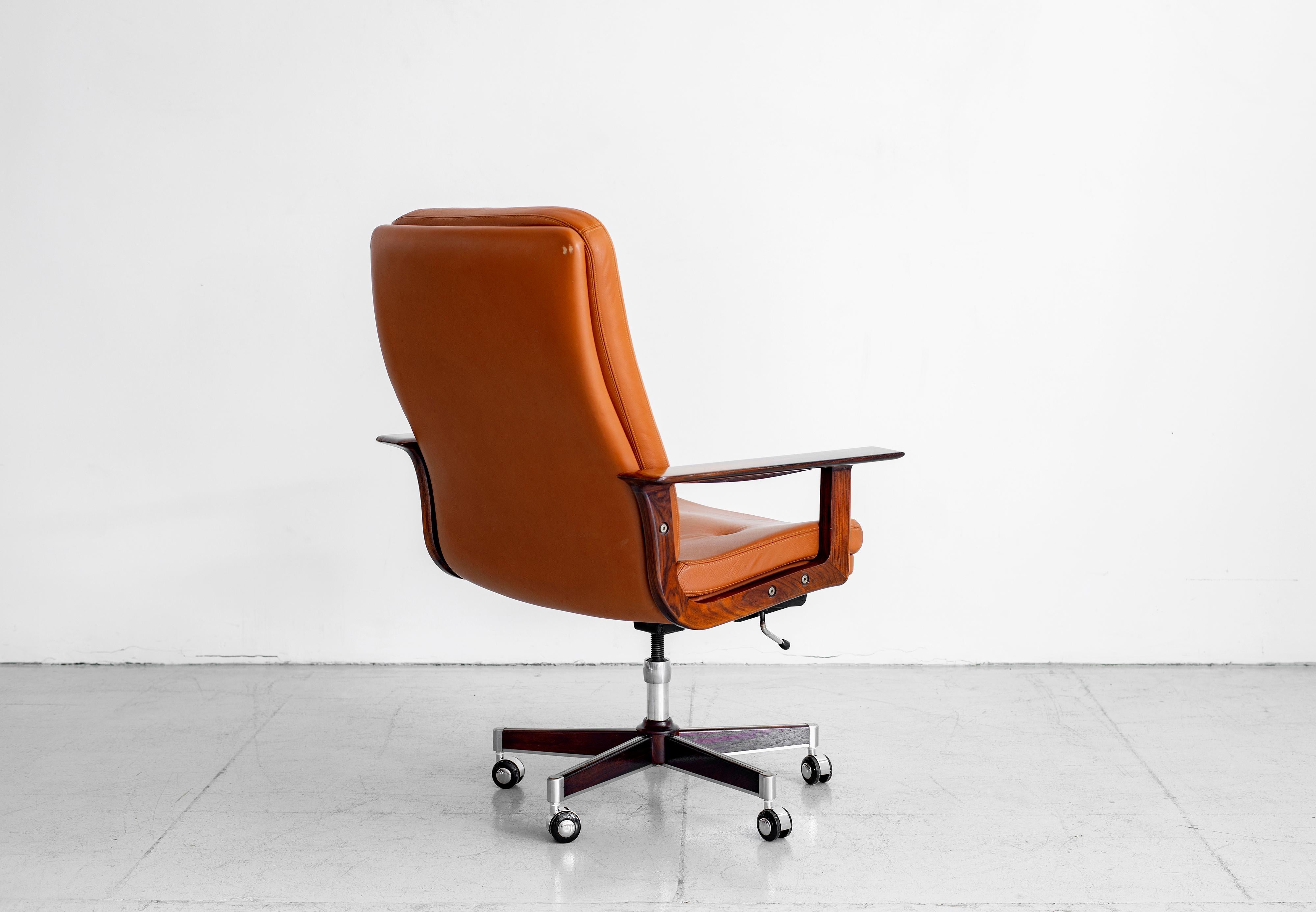 caramel leather office chair