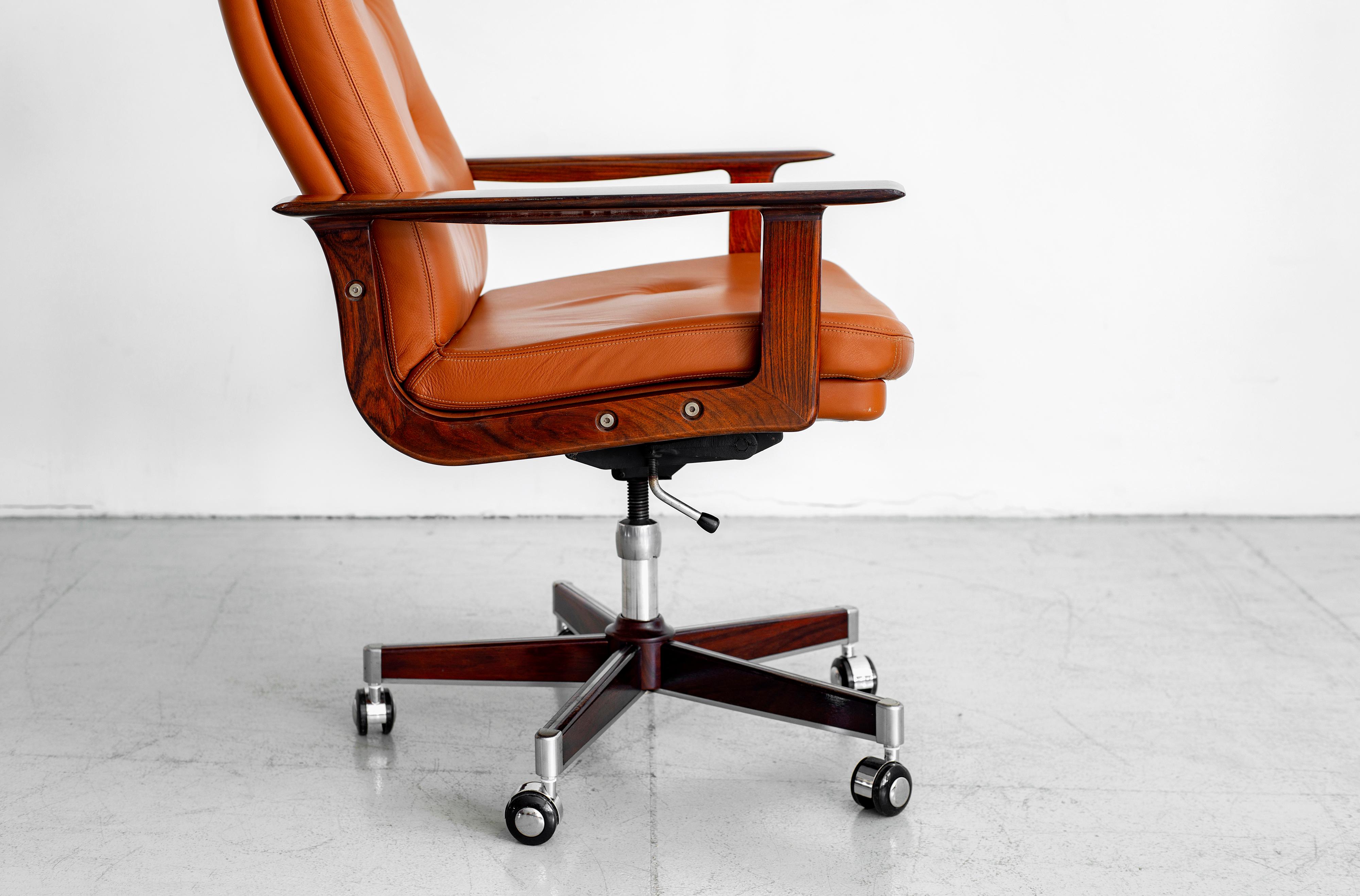 Leather Rare Arne Vodder Office Chair