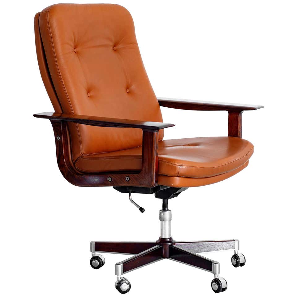 Caramel leather desk chair Clearance