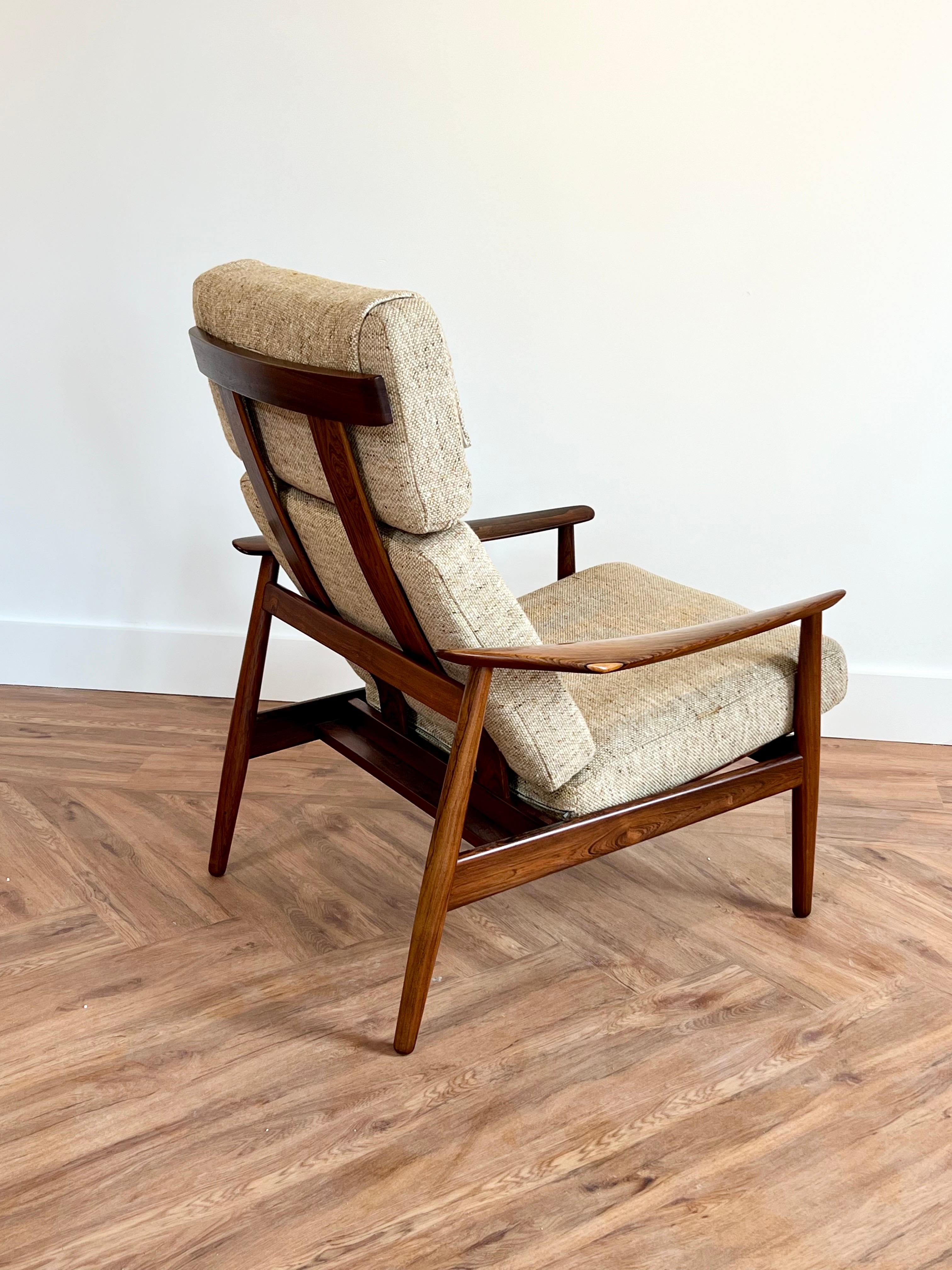 Rare Arne Vodder Rosewood FD164 Adjustable Lounge Chair c1960s For Sale 4