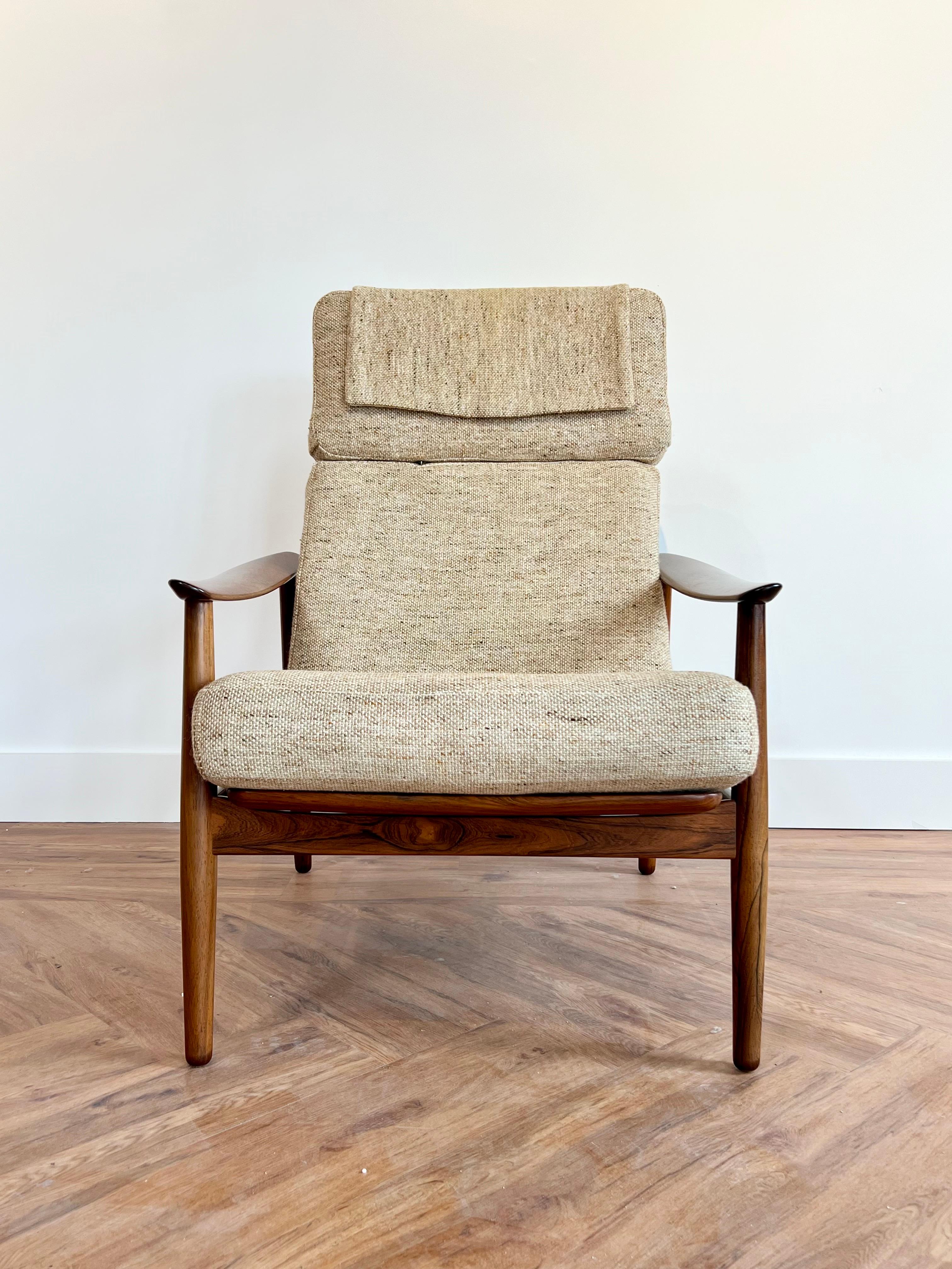 Rare Arne Vodder Rosewood FD164 Adjustable Lounge Chair c1960s For Sale 6