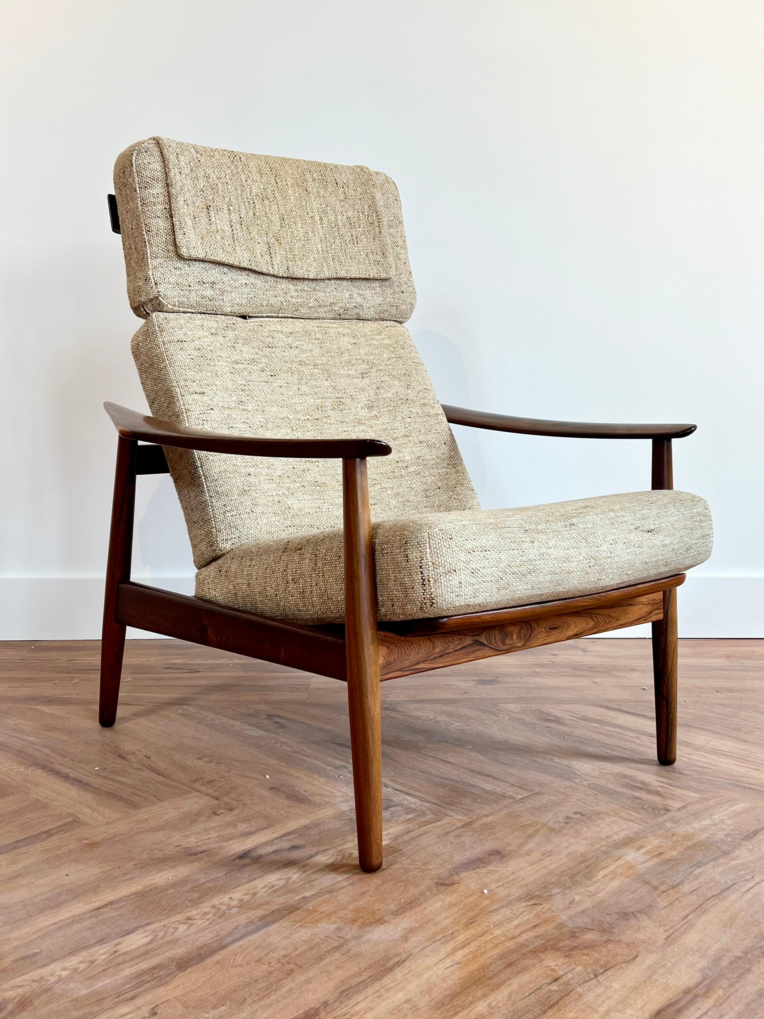 Rare Arne Vodder Rosewood FD164 Adjustable Lounge Chair c1960s en vente 8
