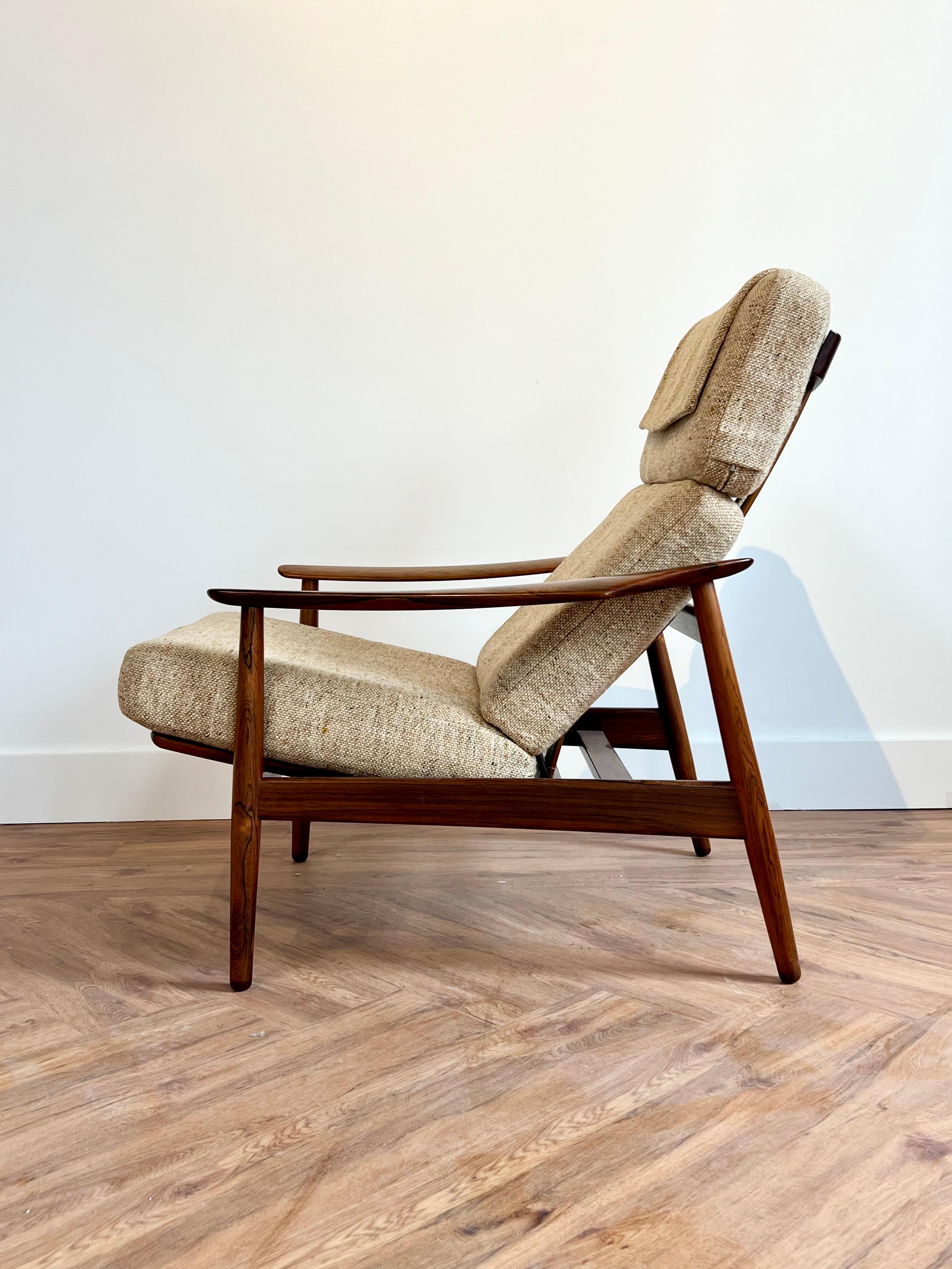 Danish Rare Arne Vodder Rosewood FD164 Adjustable Lounge Chair c1960s For Sale