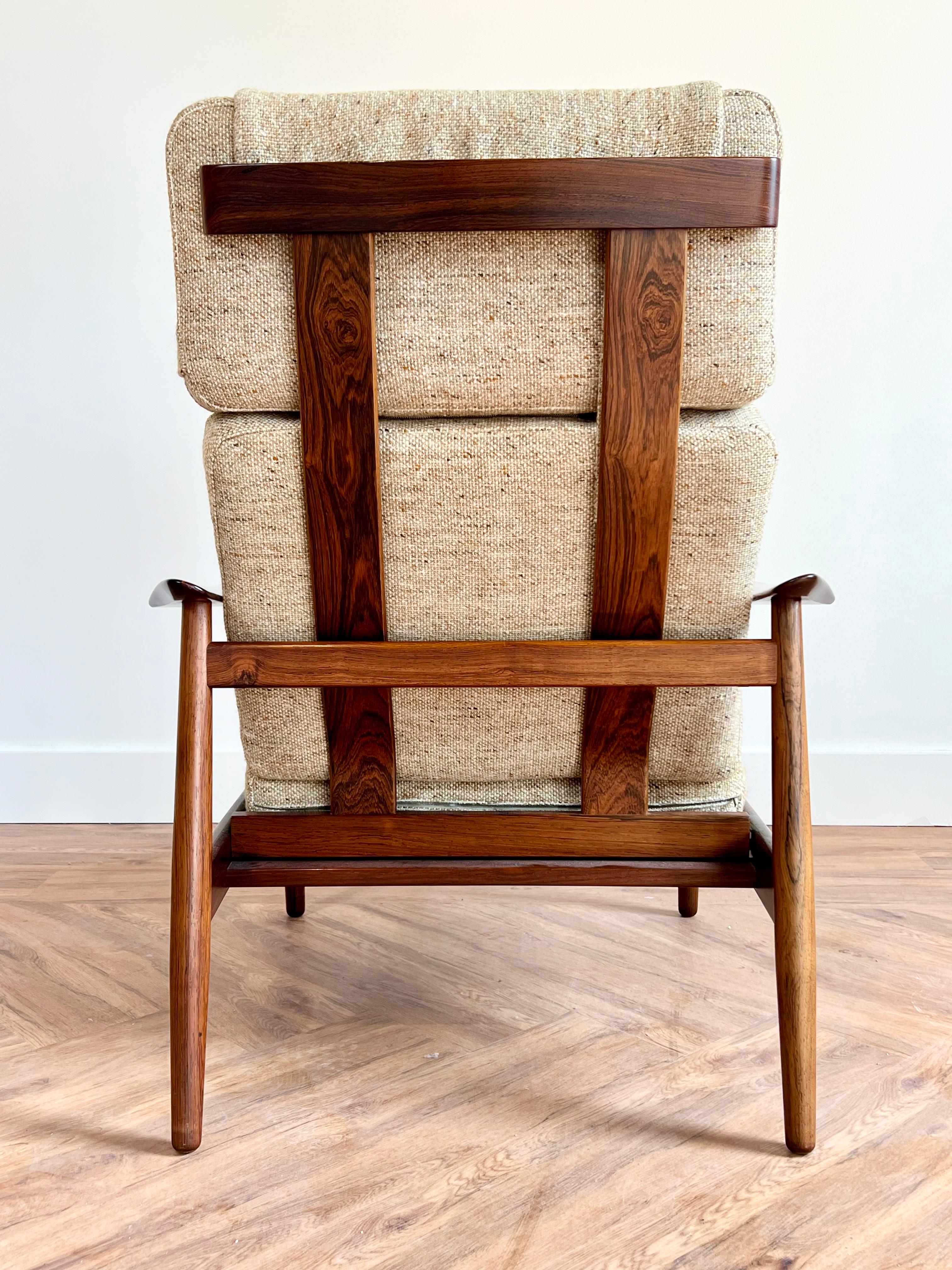 Milieu du XXe siècle Rare Arne Vodder Rosewood FD164 Adjustable Lounge Chair c1960s en vente