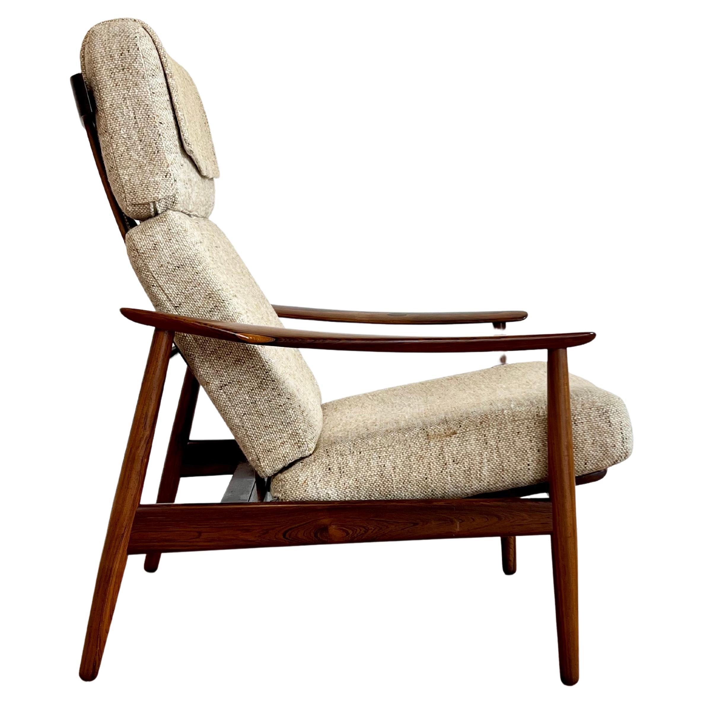 Rare Arne Vodder Rosewood FD164 Adjustable Lounge Chair c1960s en vente
