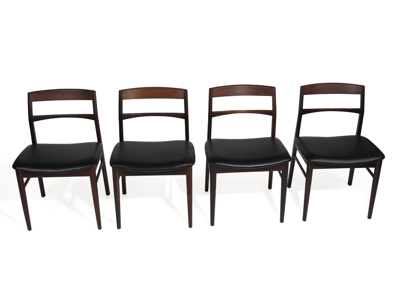 Danish Rare Arne Vodder Solid Rosewood Dining Chairs, Set of 8