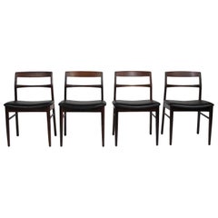 Rare Arne Vodder Solid Rosewood Dining Chairs, Set of 8