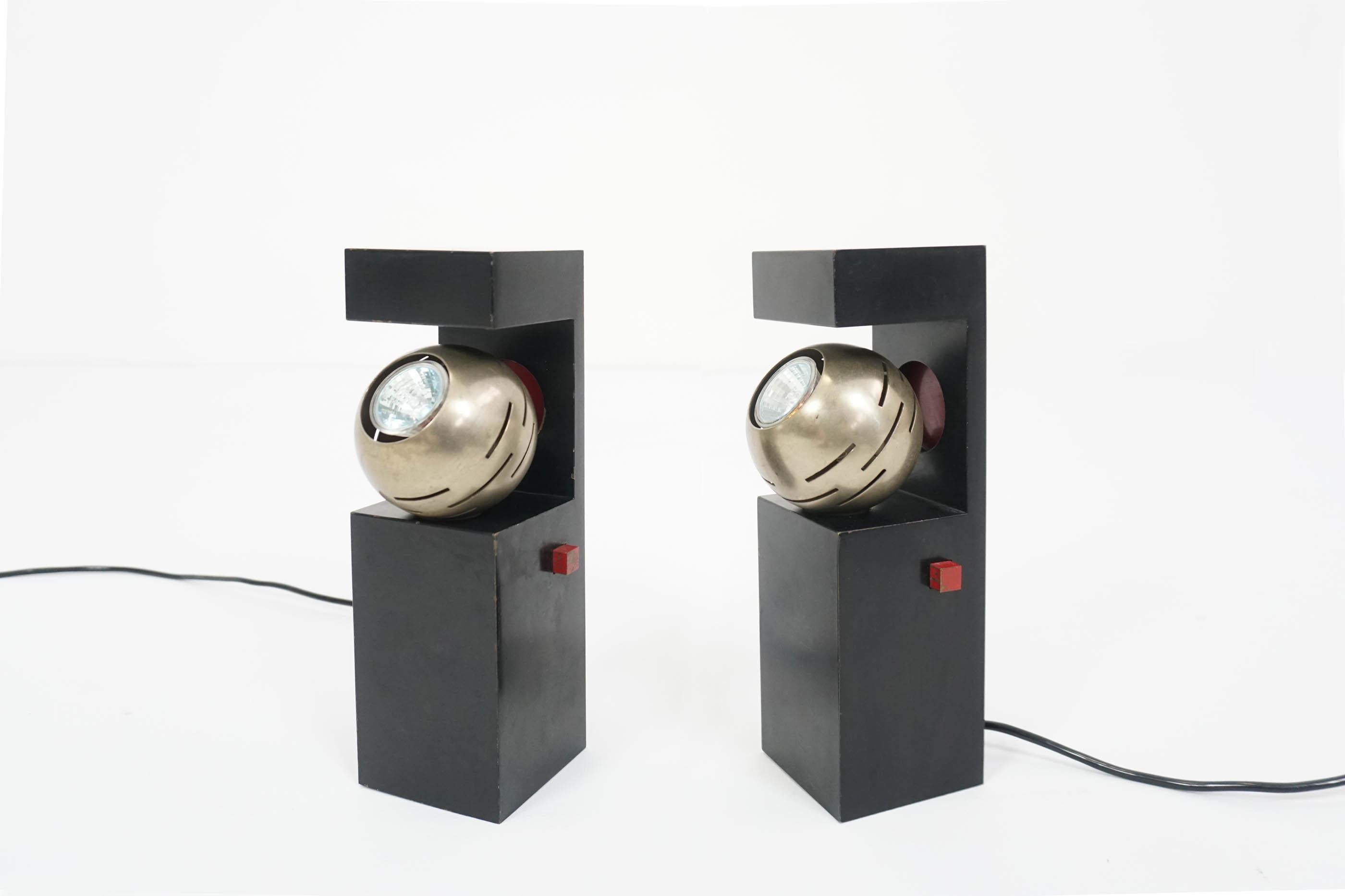 Italian Rare Arredoluce, Angelo Lelii, Table Lamps Mod 12918 Contrast, 1962, Italy For Sale