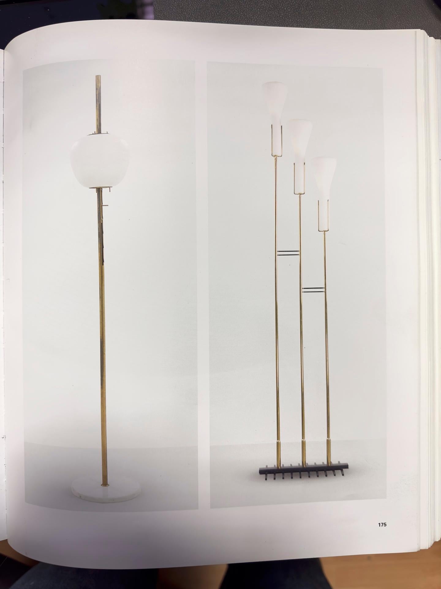 Rare Arredoluce Floor Lamp M. 145 Design Angelo Lelii, circa 1956 Opaline, Brass For Sale 6
