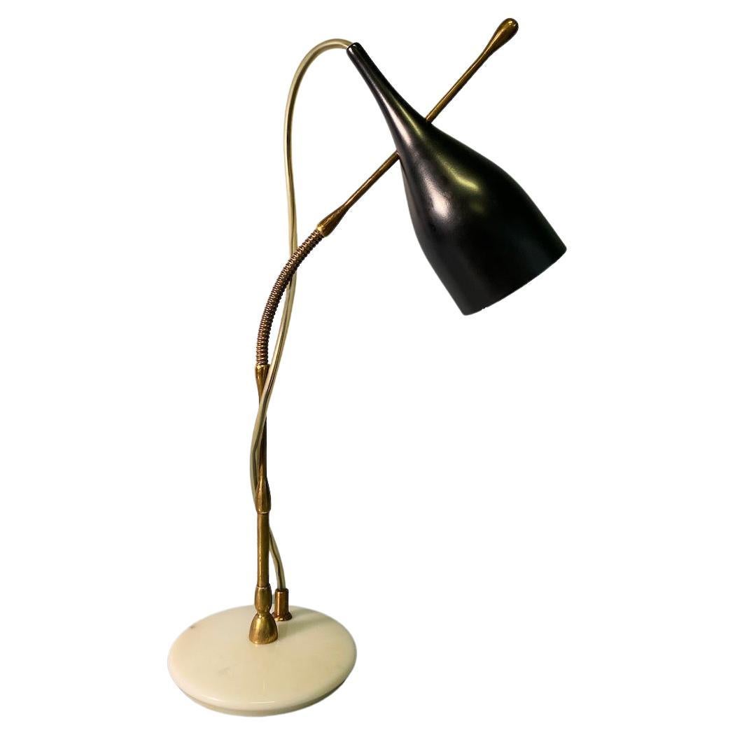 Rare lampe de bureau Arredoluce « Lucilla » en laiton Angelo Lelii Italie, années 1950