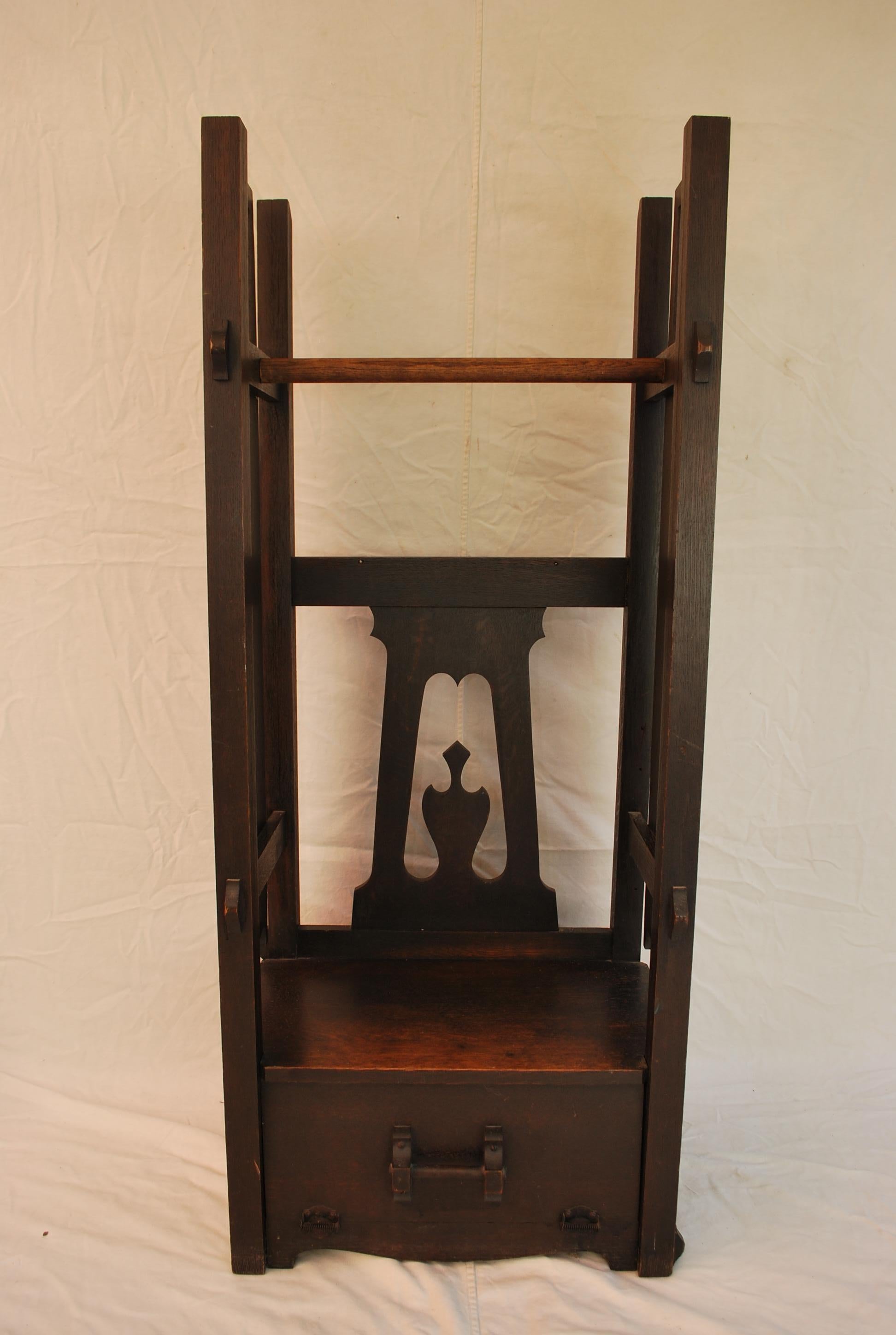 Early 20th Century Rare Art and Craft coat rack For Sale