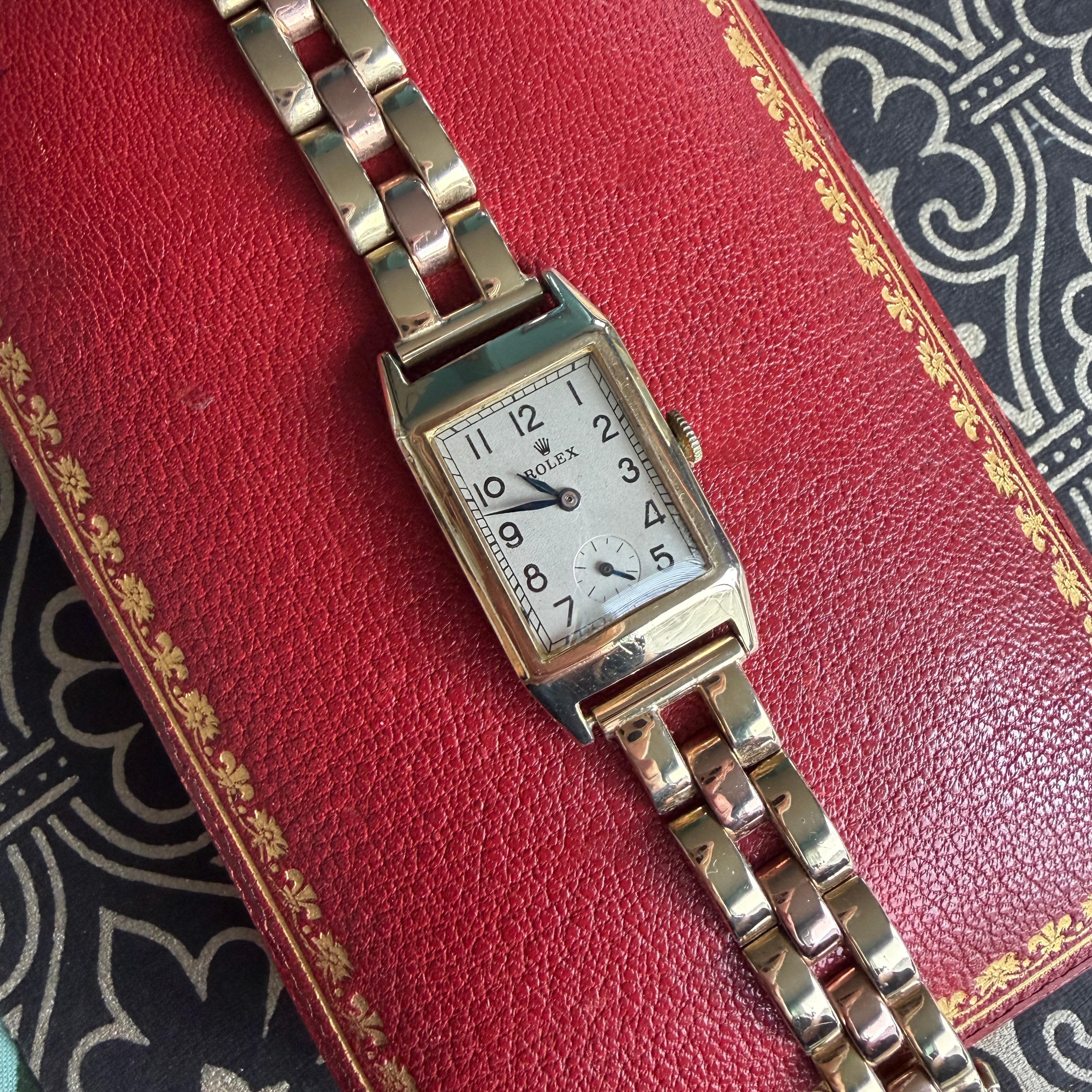 Raro reloj Art Decó 1938 Rolex Prince de oro macizo de 9 quilates Vintage en venta 13