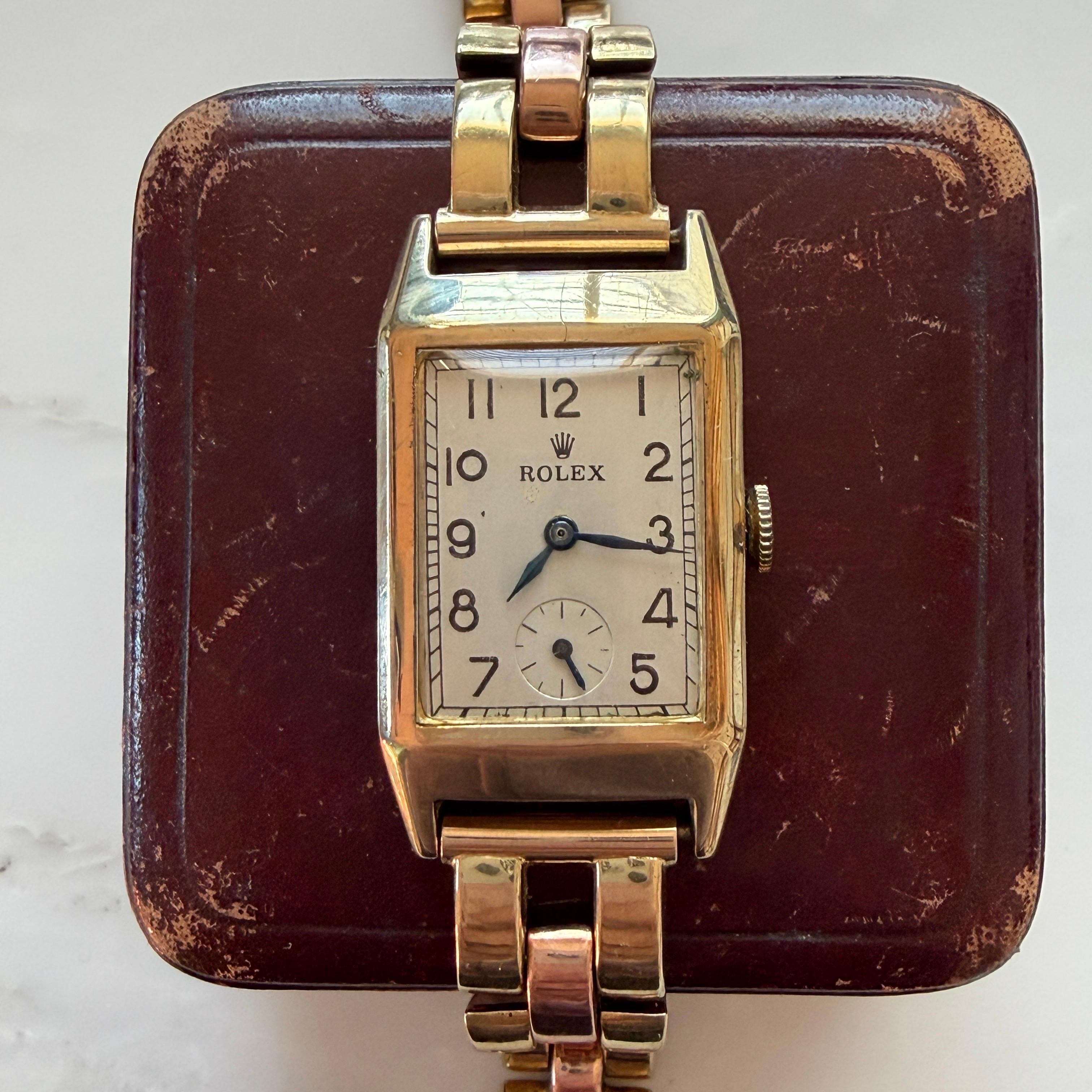 Raro reloj Art Decó 1938 Rolex Prince de oro macizo de 9 quilates Vintage en venta 14