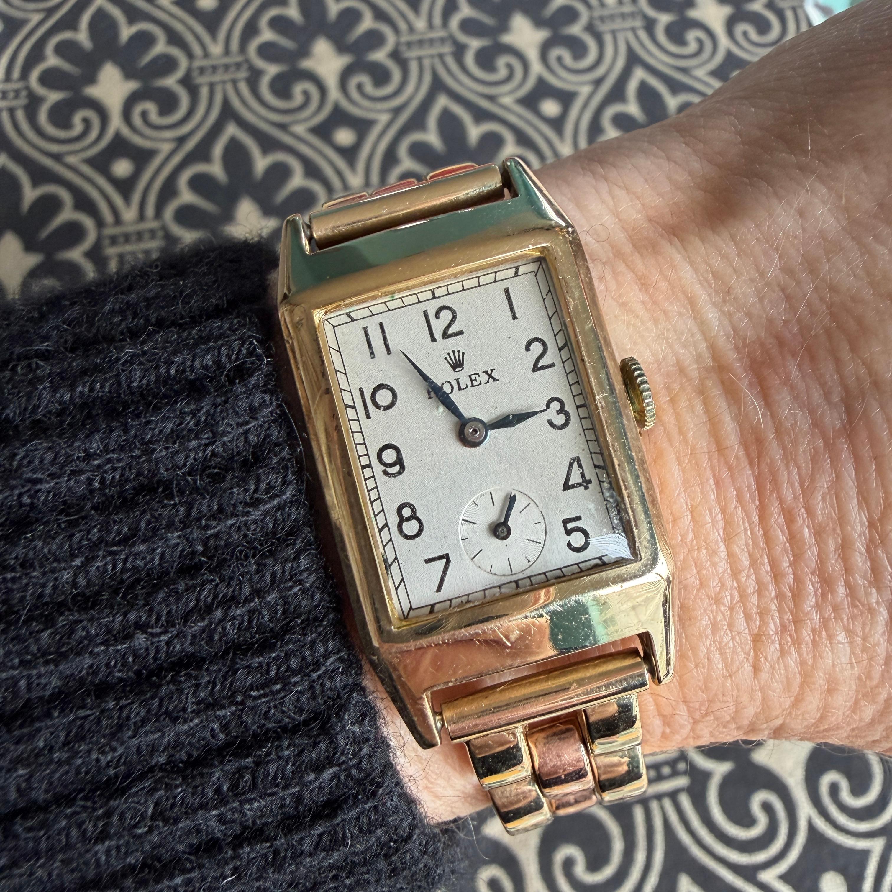 Raro reloj Art Decó 1938 Rolex Prince de oro macizo de 9 quilates Vintage en Bueno estado para la venta en Scotts Valley, CA