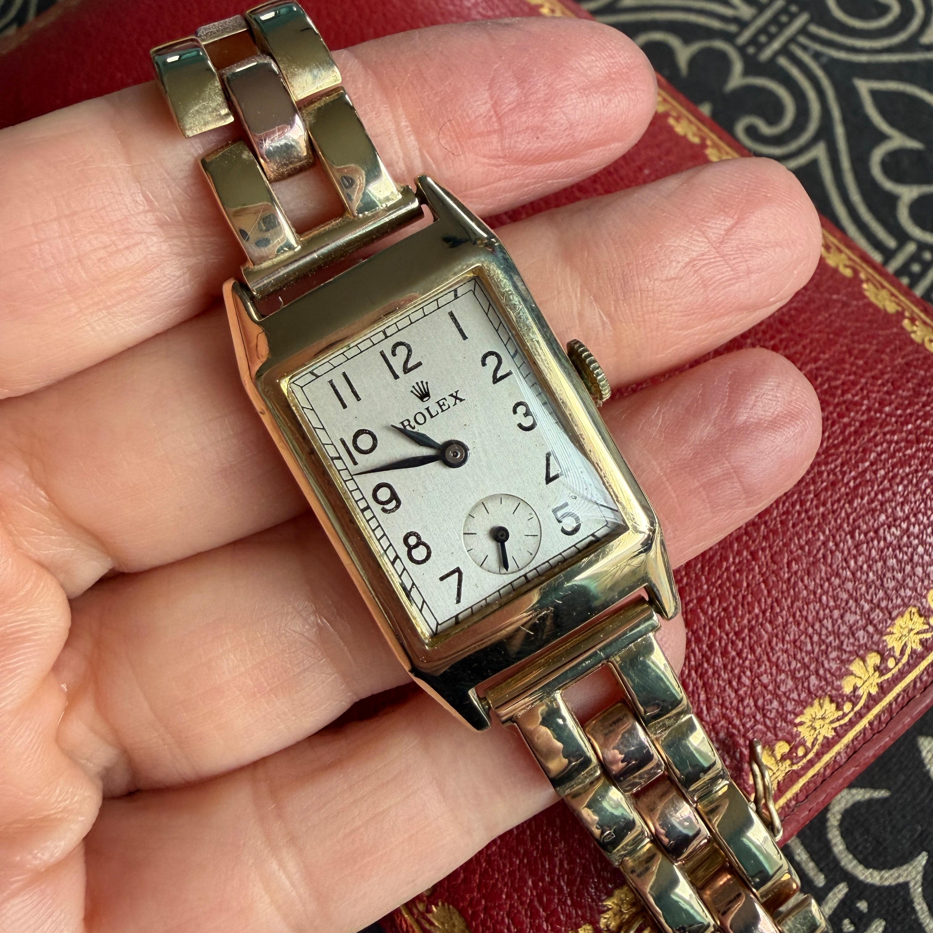 Femenino o masculino Raro reloj Art Decó 1938 Rolex Prince de oro macizo de 9 quilates Vintage en venta