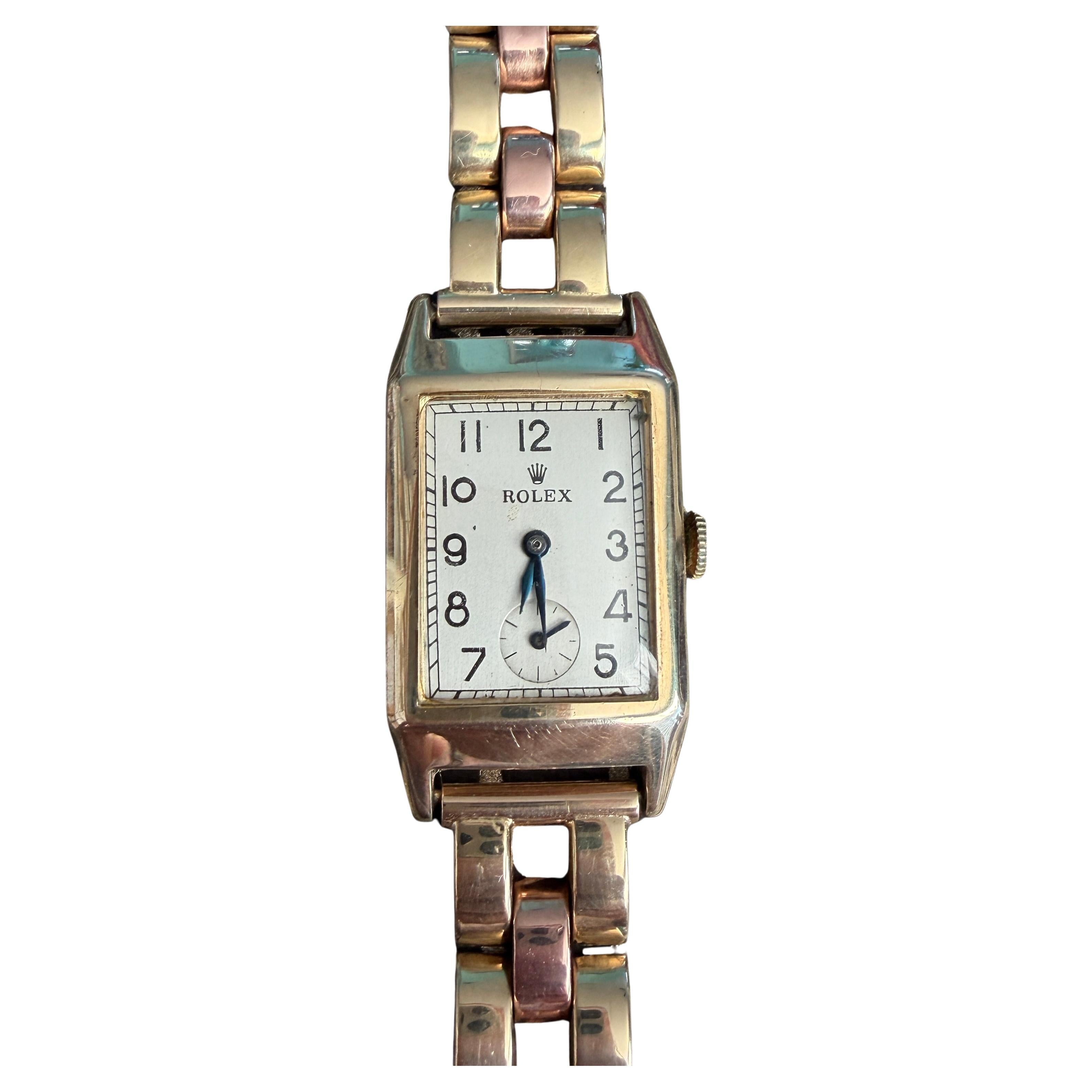 Raro orologio in oro massiccio Art Deco 1938 Rolex Prince 9K Vintage