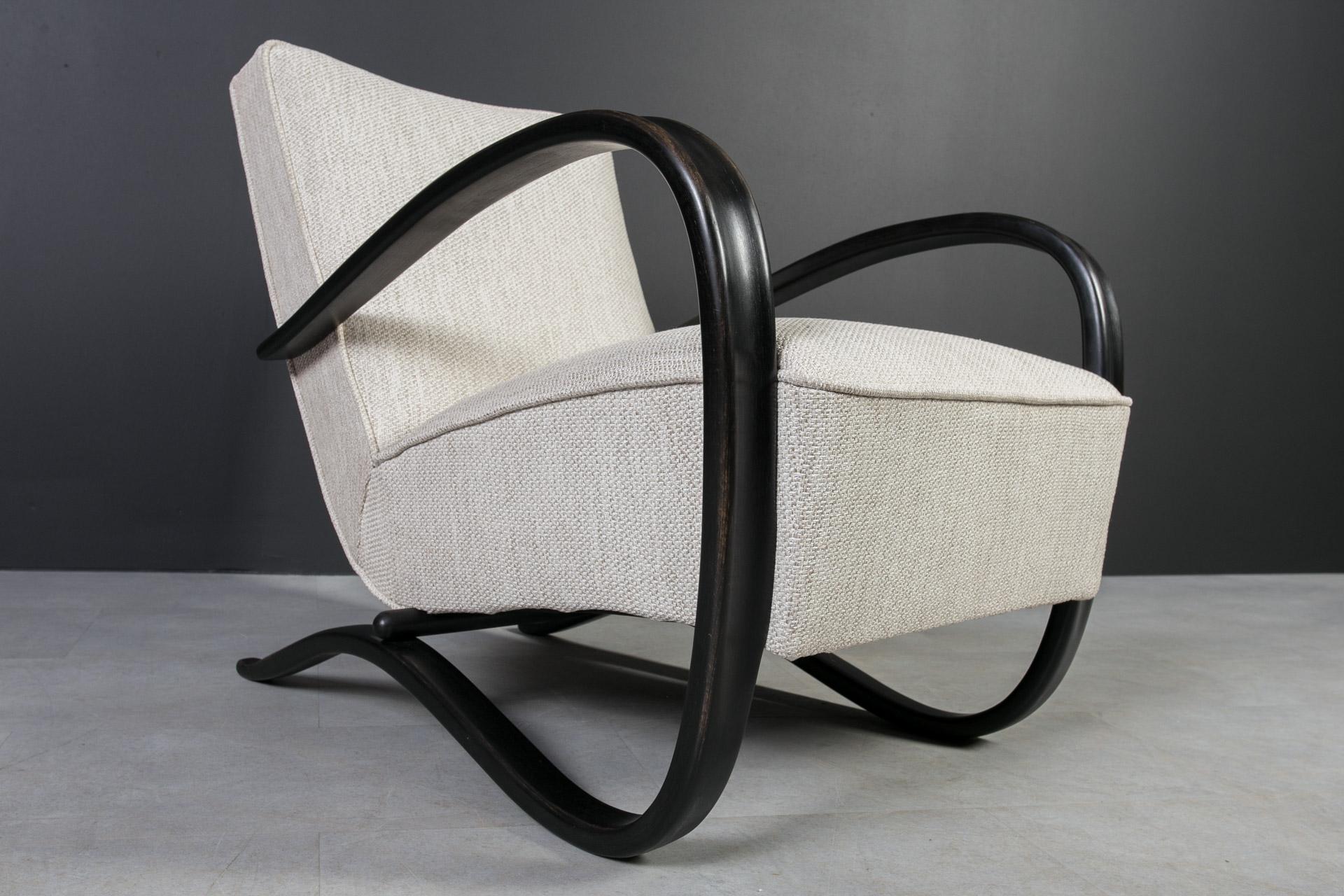 Seltene Art-Déco-Sessel von J. Halabala, Modell H269, 1930er Jahre, 2er Jahre, Set im Angebot 3