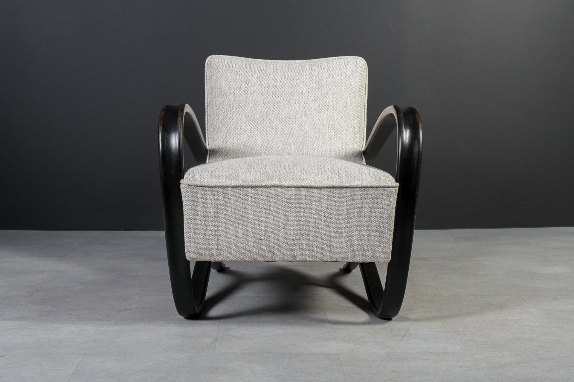 Seltene Art-Déco-Sessel von J. Halabala, Modell H269, 1930er Jahre, 2er Jahre, Set (Poliert) im Angebot