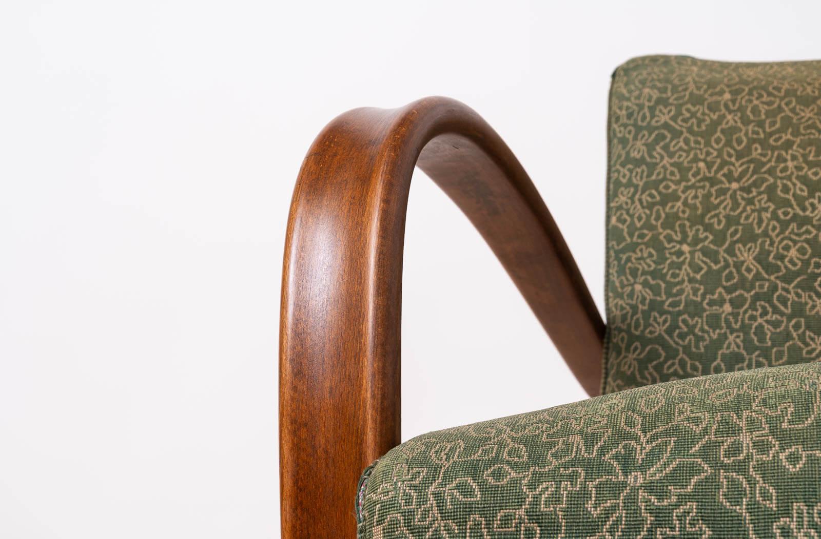 Milieu du XXe siècle Rare Art Deco Armchairs by J. Halabala, Model H269, 1930s, Set of 2 en vente