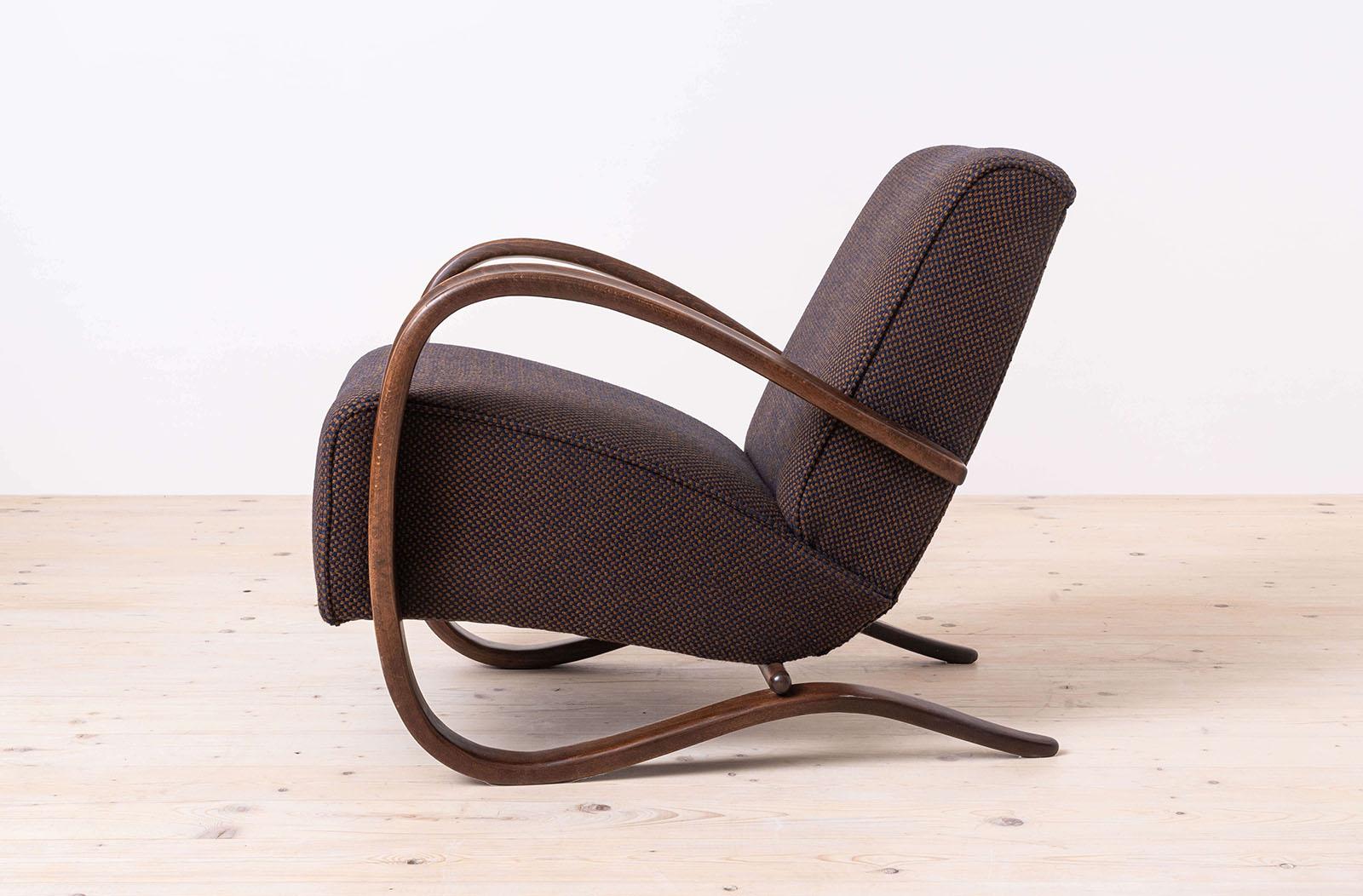 Faggio Art Deco Armchairs by J. Halabala, Model H269, Made by THONET, 1930s, Set of 2 in vendita