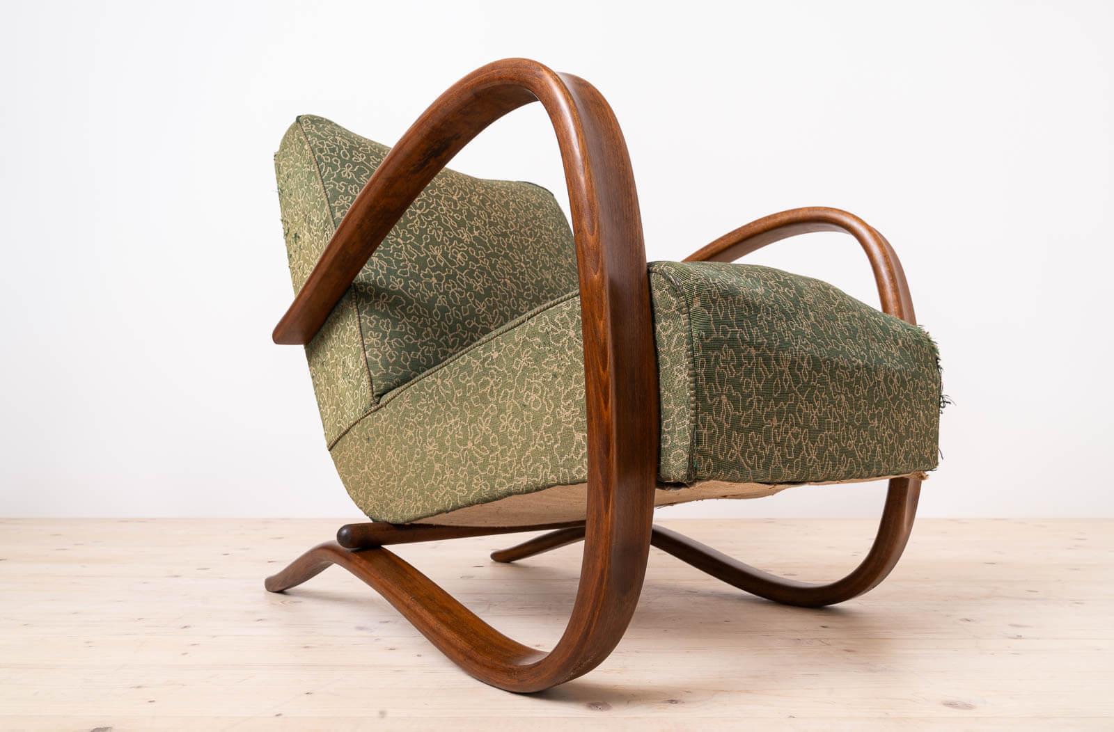 Hêtre Rare Art Deco Armchairs by J. Halabala, Model H269, 1930s, Set of 2 en vente