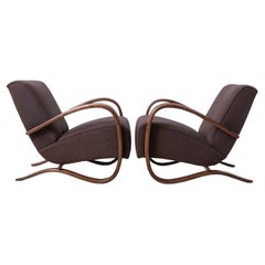 Art Deco Armchairs by J. Halabala, Model H269, Made by THONET, 1930s, Set of 2