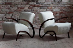 Rare Art Deco Armchairs by J. Halabala, Model H275, 1930s, Set of 2