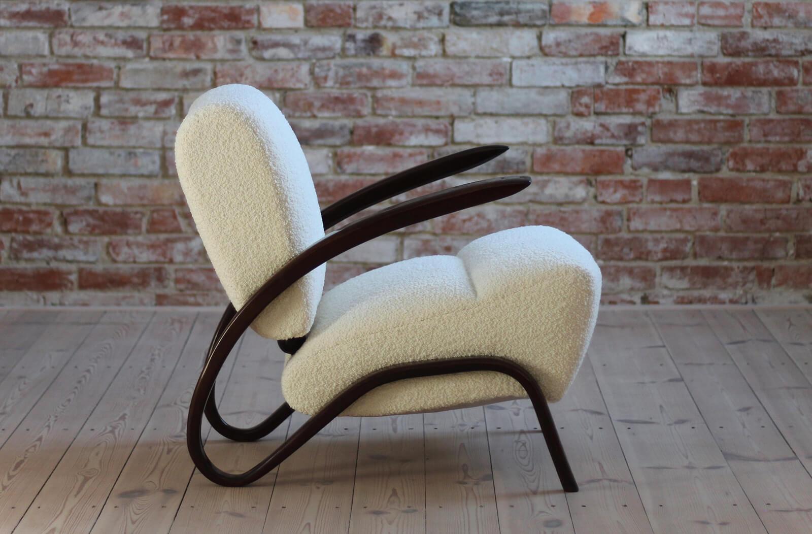 Rare Art Deco Armchairs by J. Halabala, Model H275, 1930s, Set of 2 In Good Condition In Wrocław, Poland