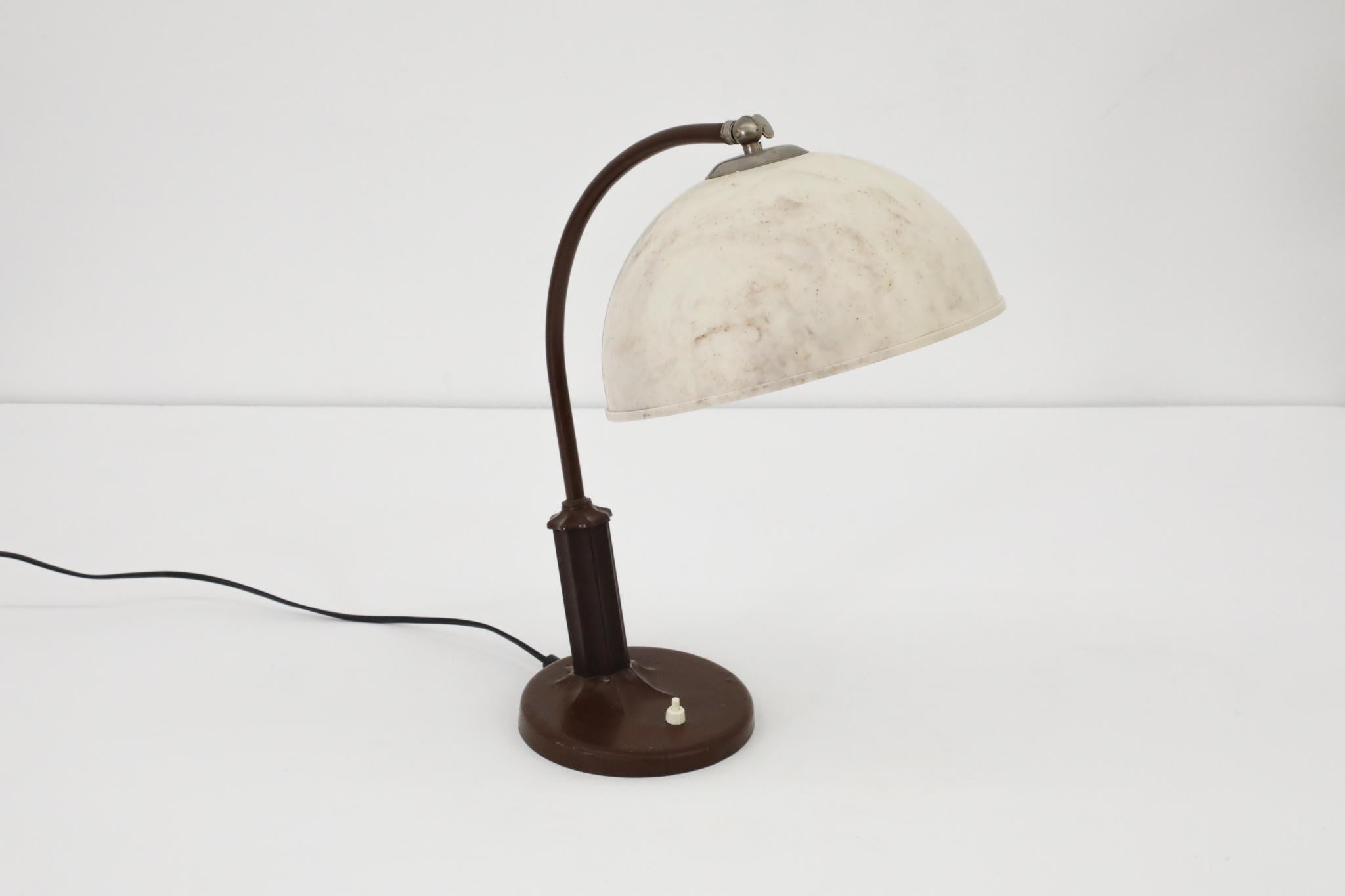 Rare Art Deco Bakelite Table Lamp with Dome Shade For Sale 5
