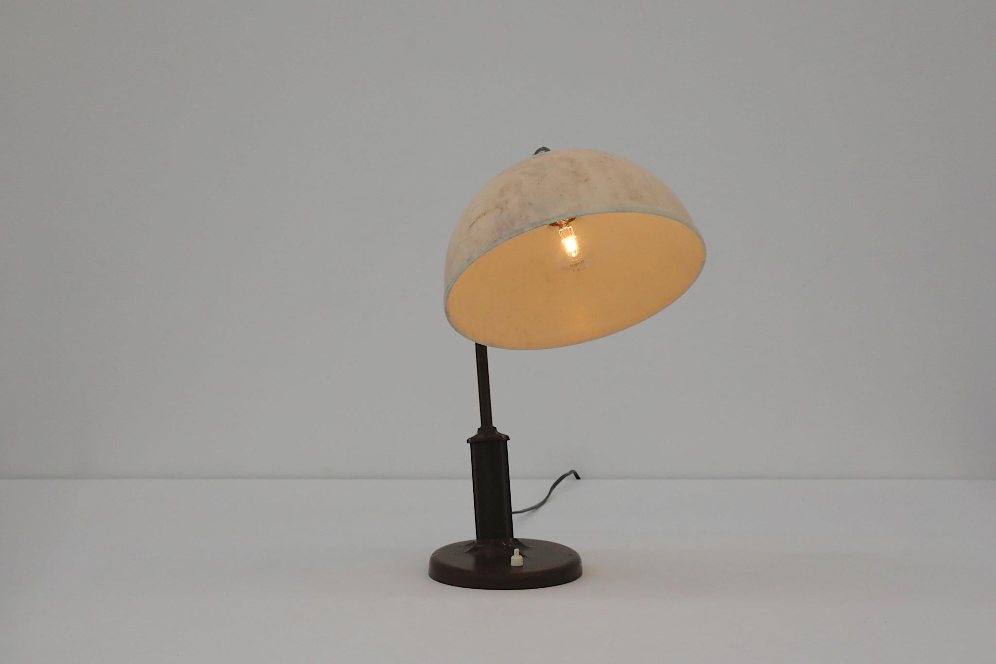 Dutch Rare Art Deco Bakelite Table Lamp with Dome Shade For Sale