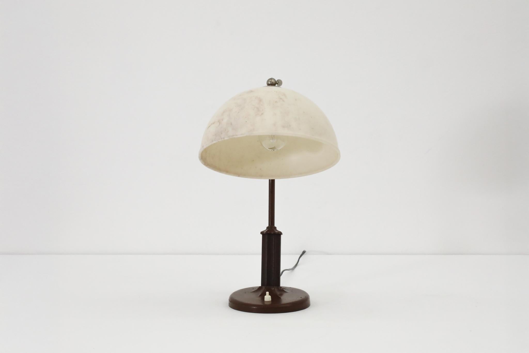 Rare Art Deco Bakelite Table Lamp with Dome Shade In Good Condition For Sale In Los Angeles, CA