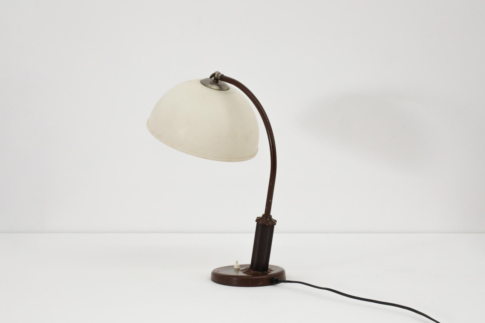 Rare Art Deco Bakelite Table Lamp with Dome Shade For Sale 1