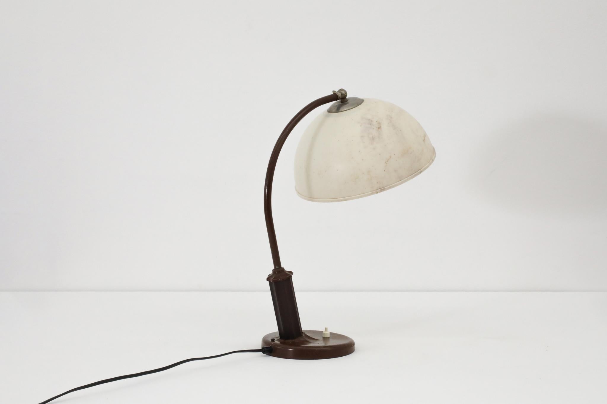 Rare Art Deco Bakelite Table Lamp with Dome Shade For Sale 2