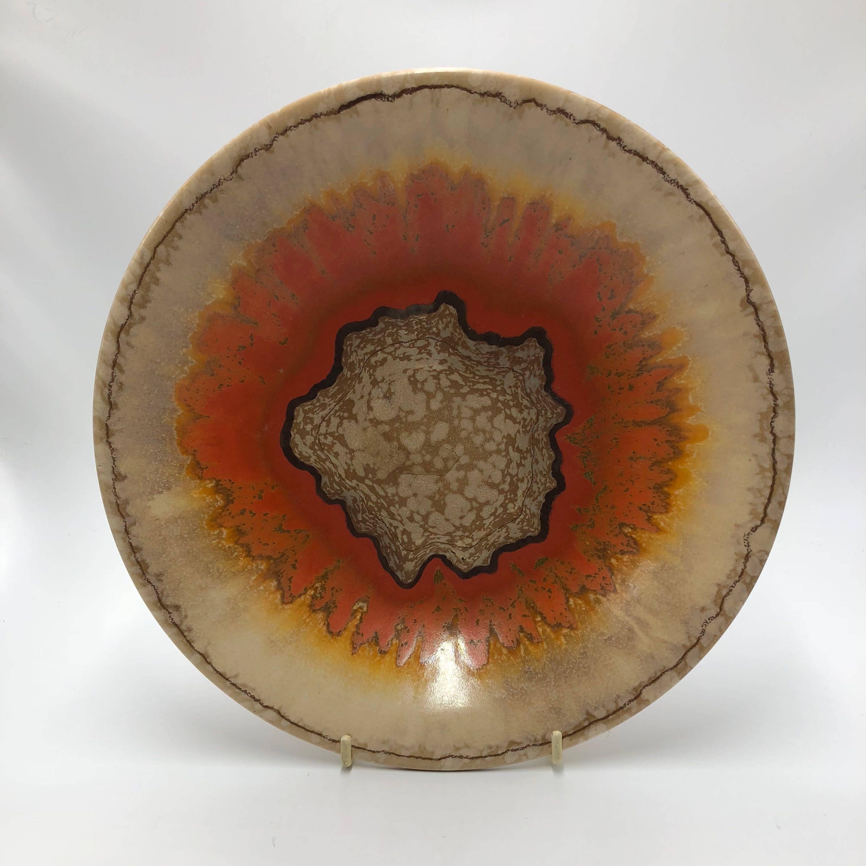 Rare Art Deco Bauhaus Dish Carstens Uffrecht Art Pottery For Sale 2