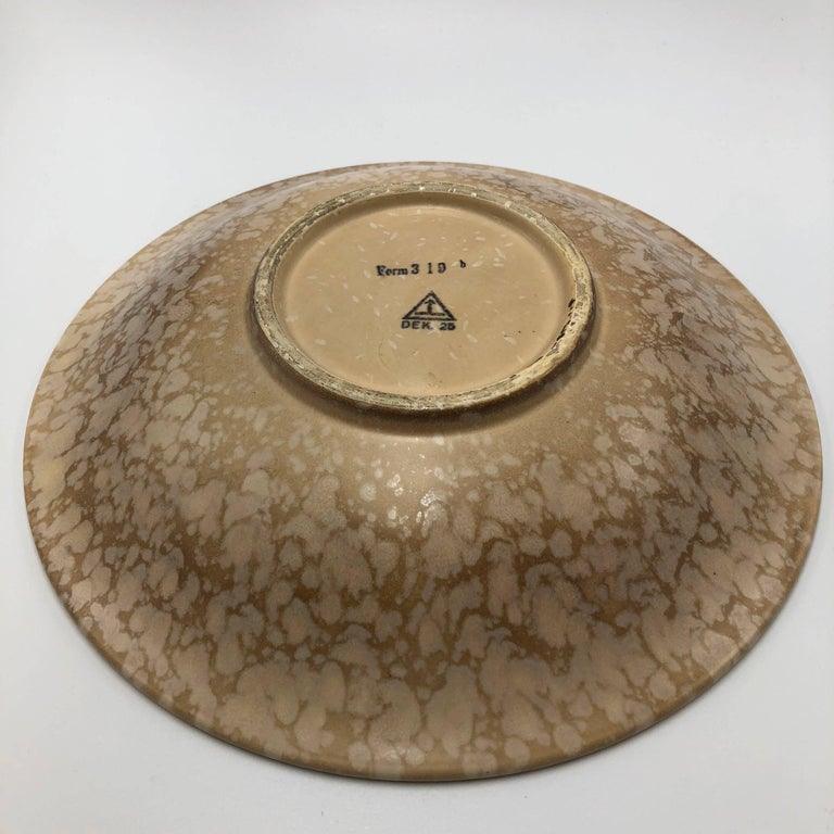 Rare Art Deco Bauhaus Dish Carstens Uffrecht Art Pottery For Sale at