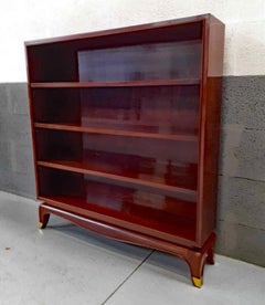 Rare art deco "Bibus" bookcase, fully restored buffer varnish finish
