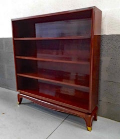 Rare art deco "Bibus" bookcase, fully restored buffer varnish finish